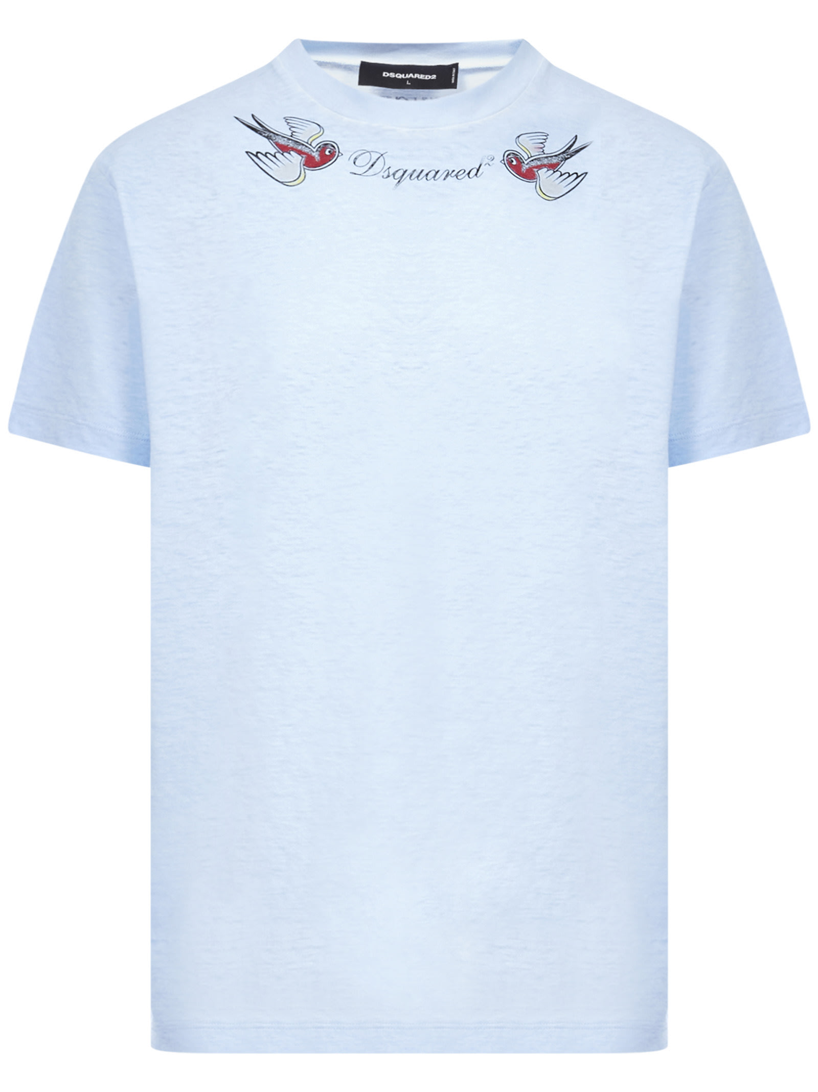Dsquared2 Icon Chip Chip T Shirt In Light Blue Modesens