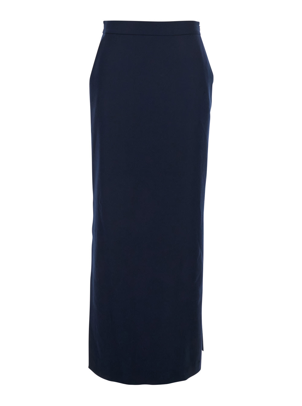 Antonelli Timballo Blue Skirt With Side Closure In Wool Woman In Blue