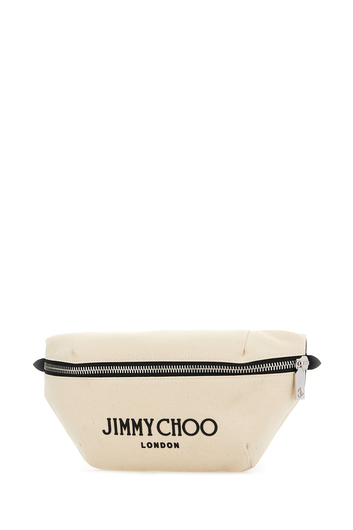 Shop Jimmy Choo Ivory Canvas Beltbag In Naturalblack