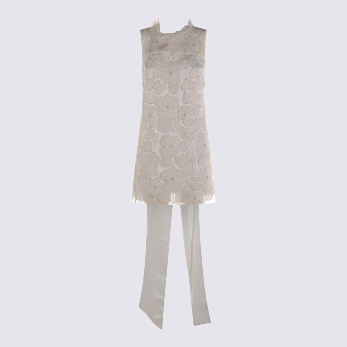 Self-portrait Bow And Floral Lace Knee Length Dress