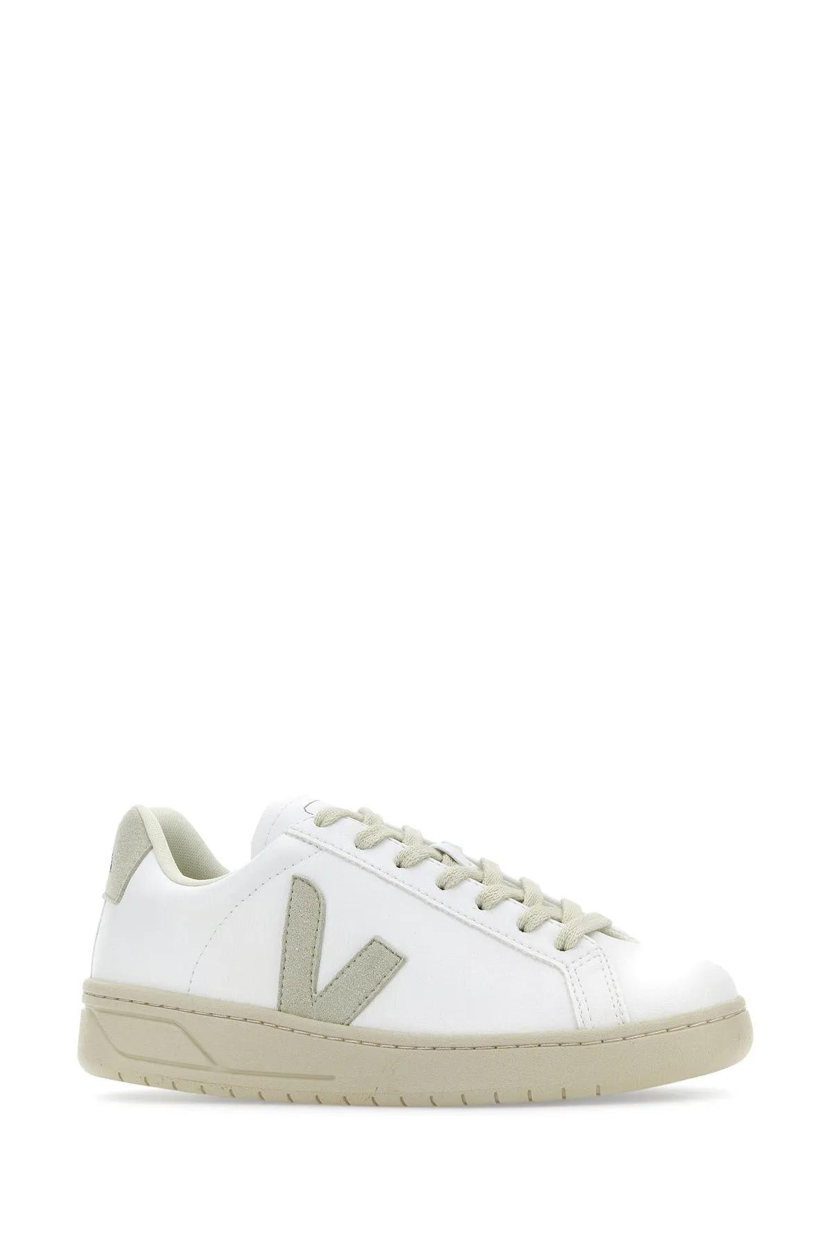 Shop Veja White Synthetic Leather Urca Sneakers In White_natural