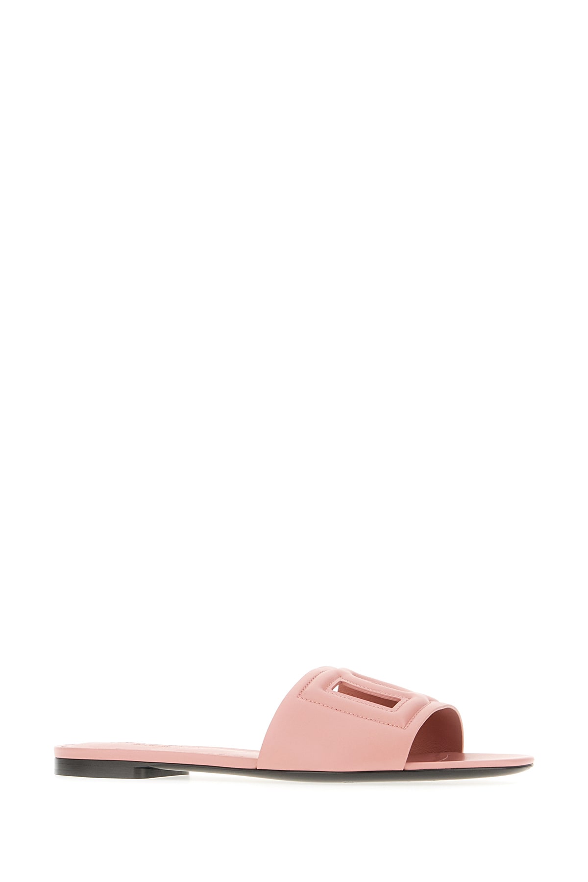 Shop Dolce & Gabbana Mauve Leather Slippers In Pink