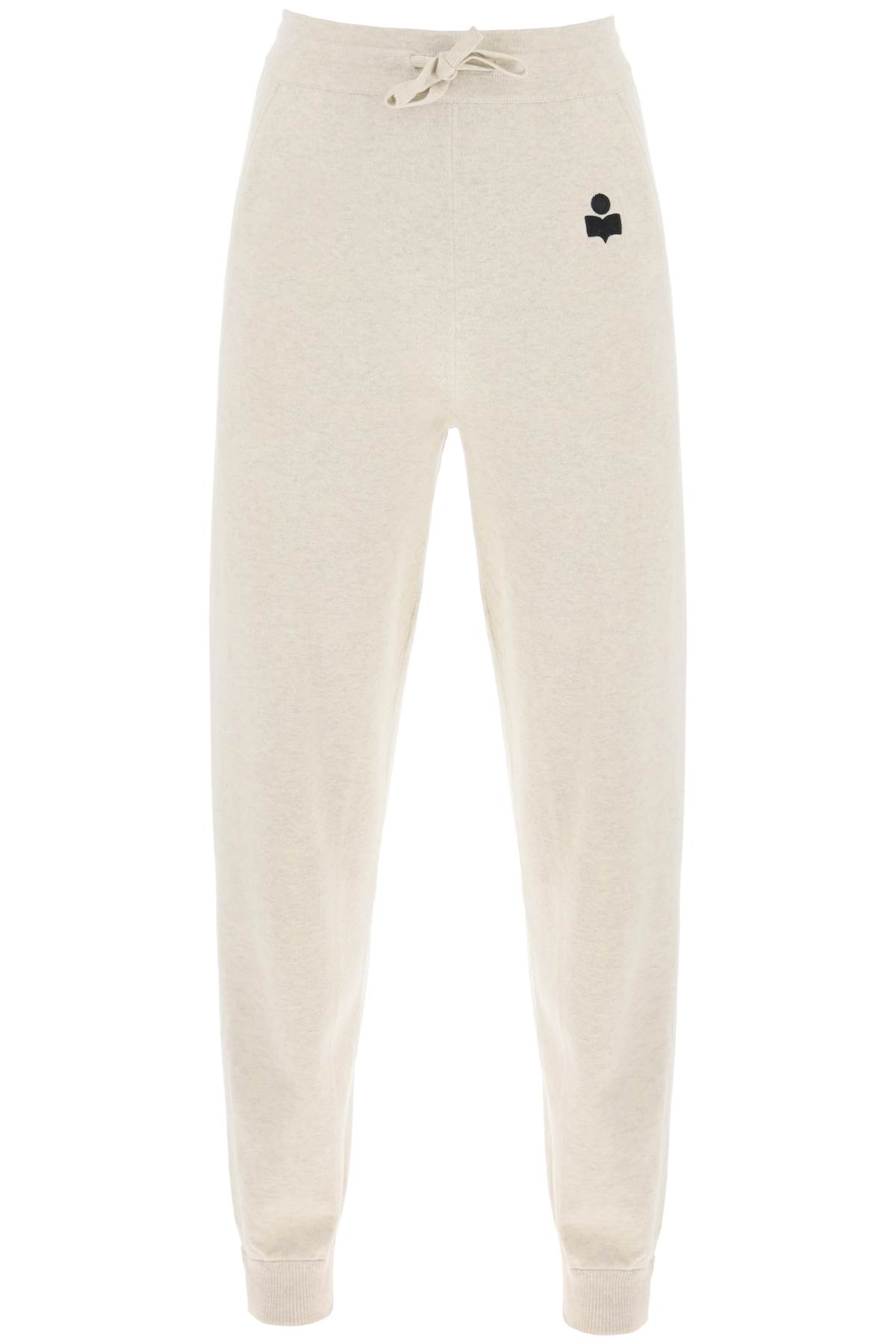 Shop Marant Etoile Kira Knitted Jogger Pants In Light Grey (white)