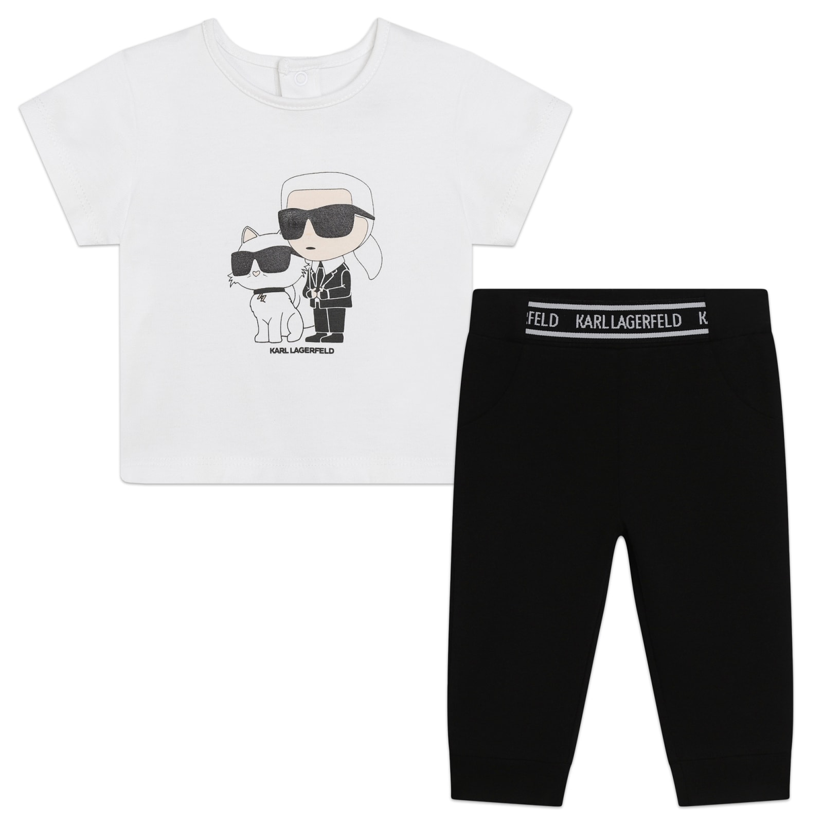 Shop Karl Lagerfeld Completo Con Stampa In White