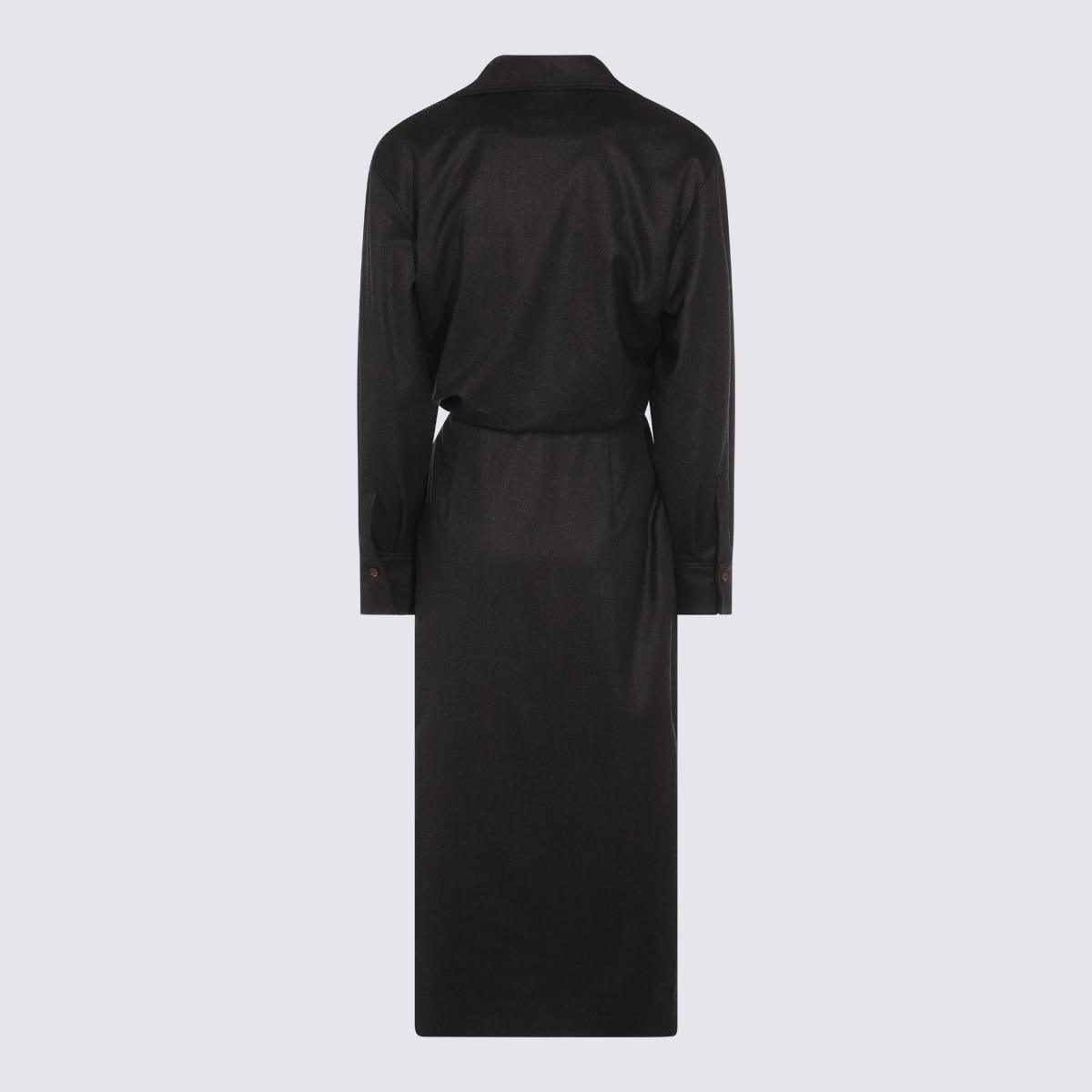 Brunello Cucinelli Wrap-effect Midi Shirt Dress In Black