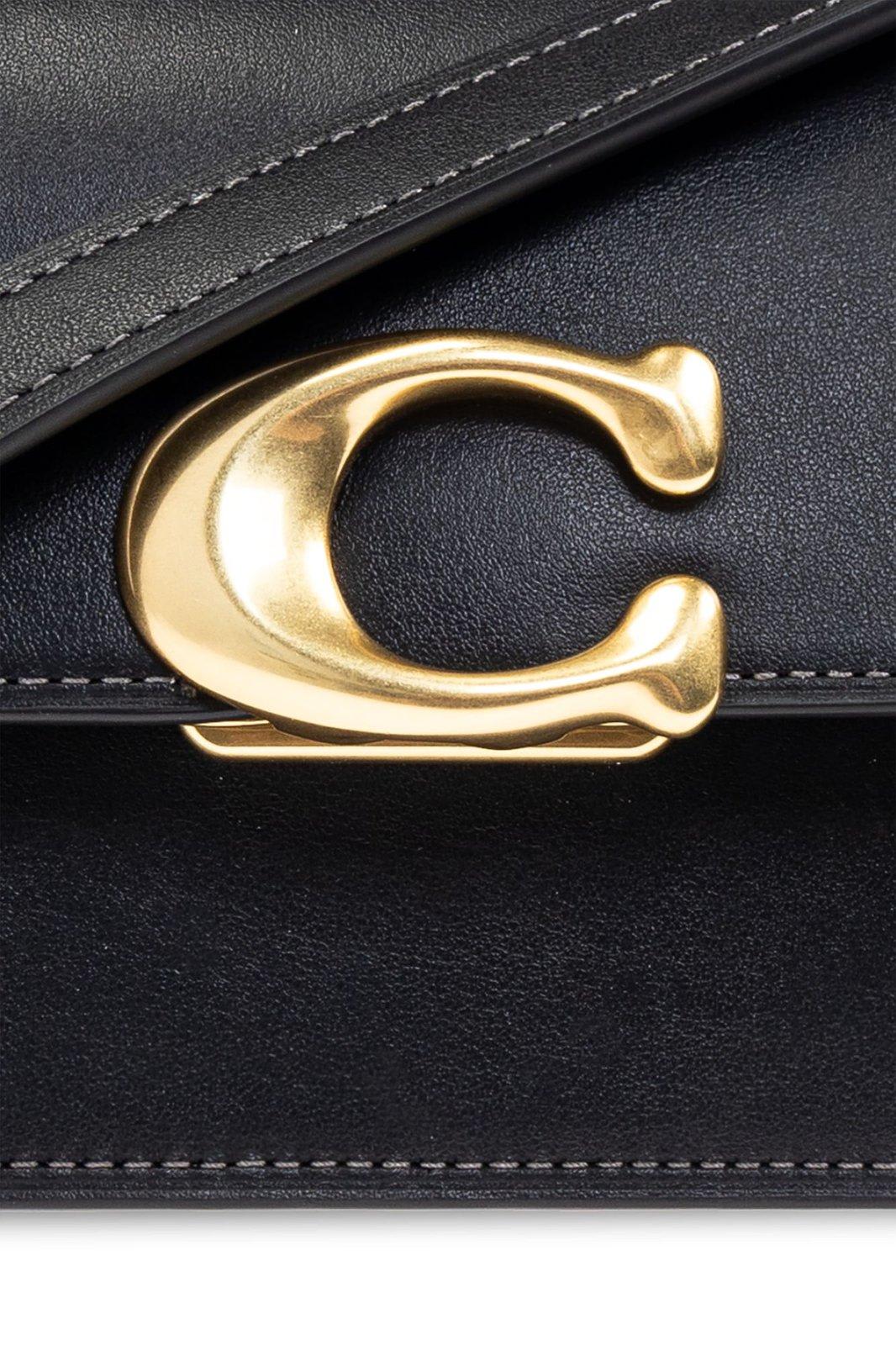 Coach Logo-plaque Shoulder Bag In Black