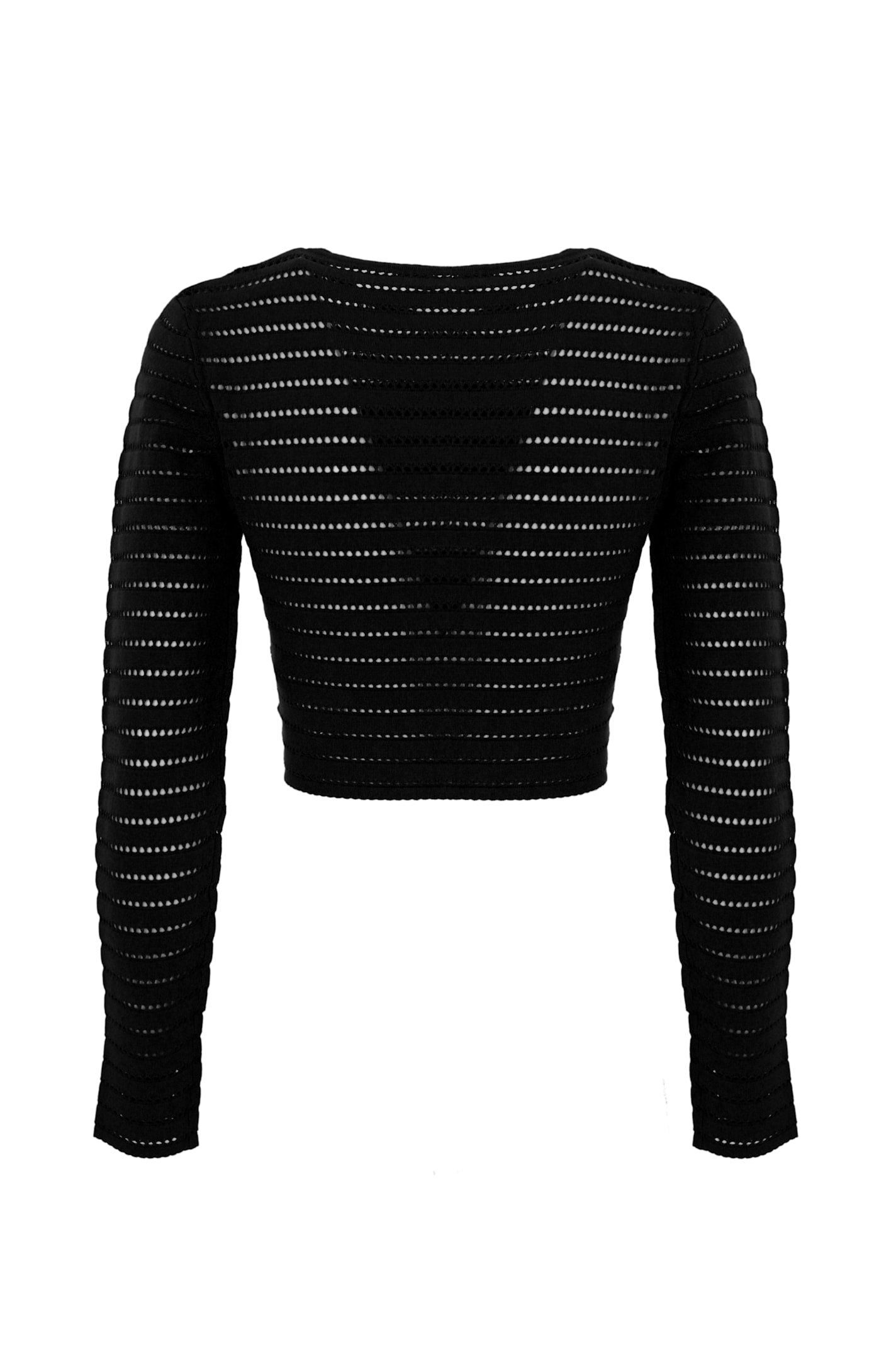 Elisabetta Franchi Pointelle-knit Top In Nero