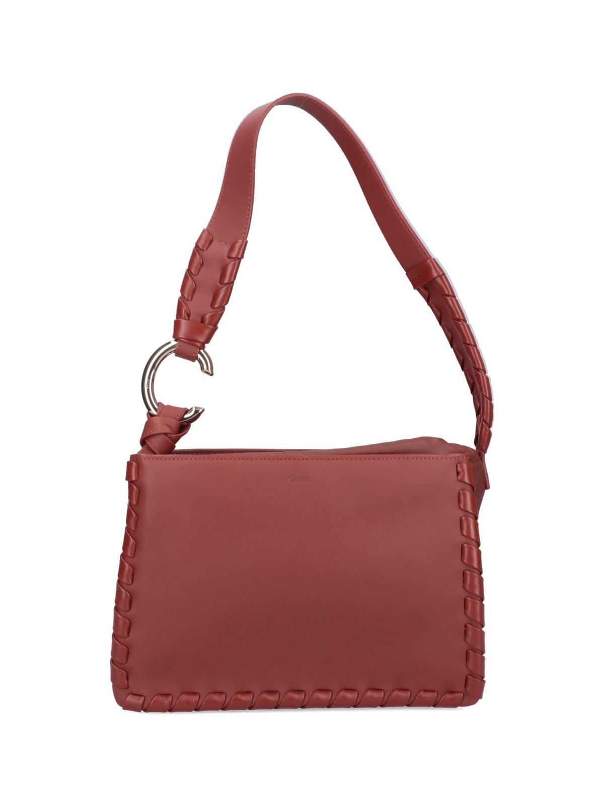 Shop Chloé Mate Multi-gusset Shoulder Bag In Leather Brown