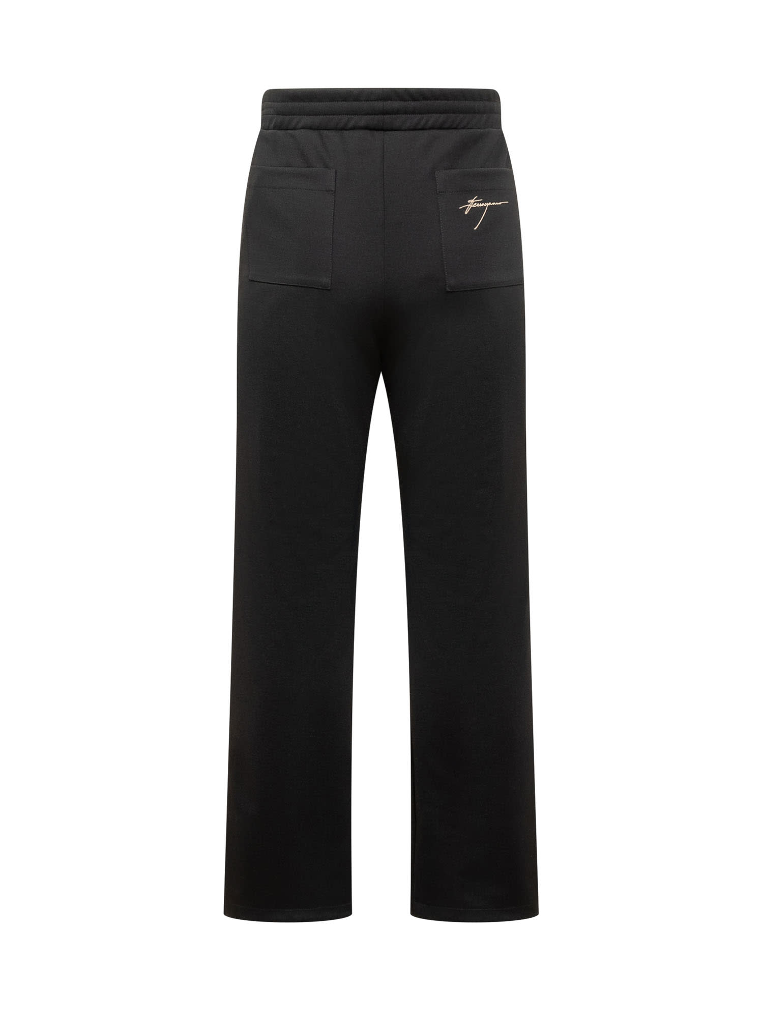 Shop Ferragamo Trousers In Nero