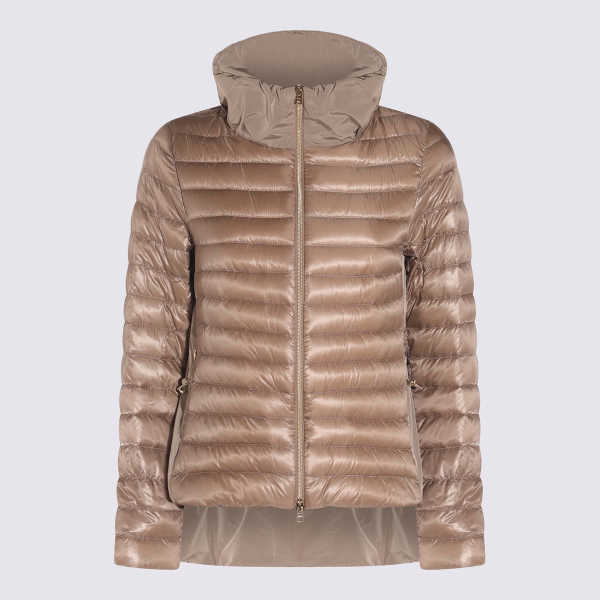 Herno Padded Jackets With Hood And Elastic Cuffs In Brown