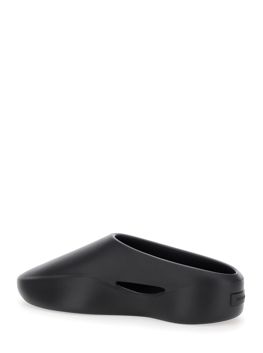 Shop Fear Of God Eva Runner Black Sneakers With Logo On The Heel And Side Cut-out Detail In Plastic Man