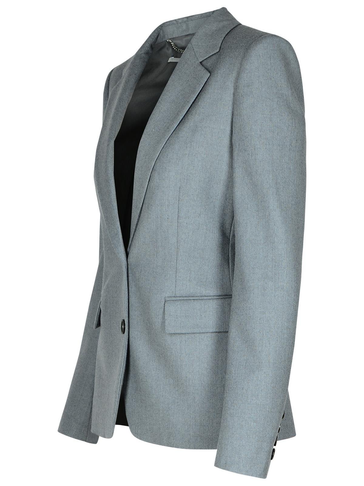 Shop Stella Mccartney Single-breasted Tailored Blazer In Grey