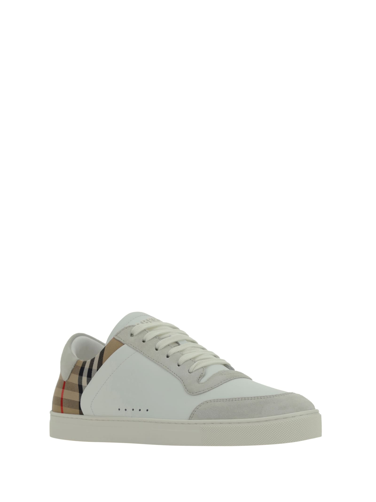 Shop Burberry Stevie Sneakers In White