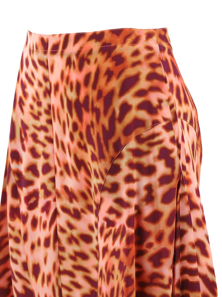 Shop Stella Mccartney Silk Midi Skirt In Martini Pink