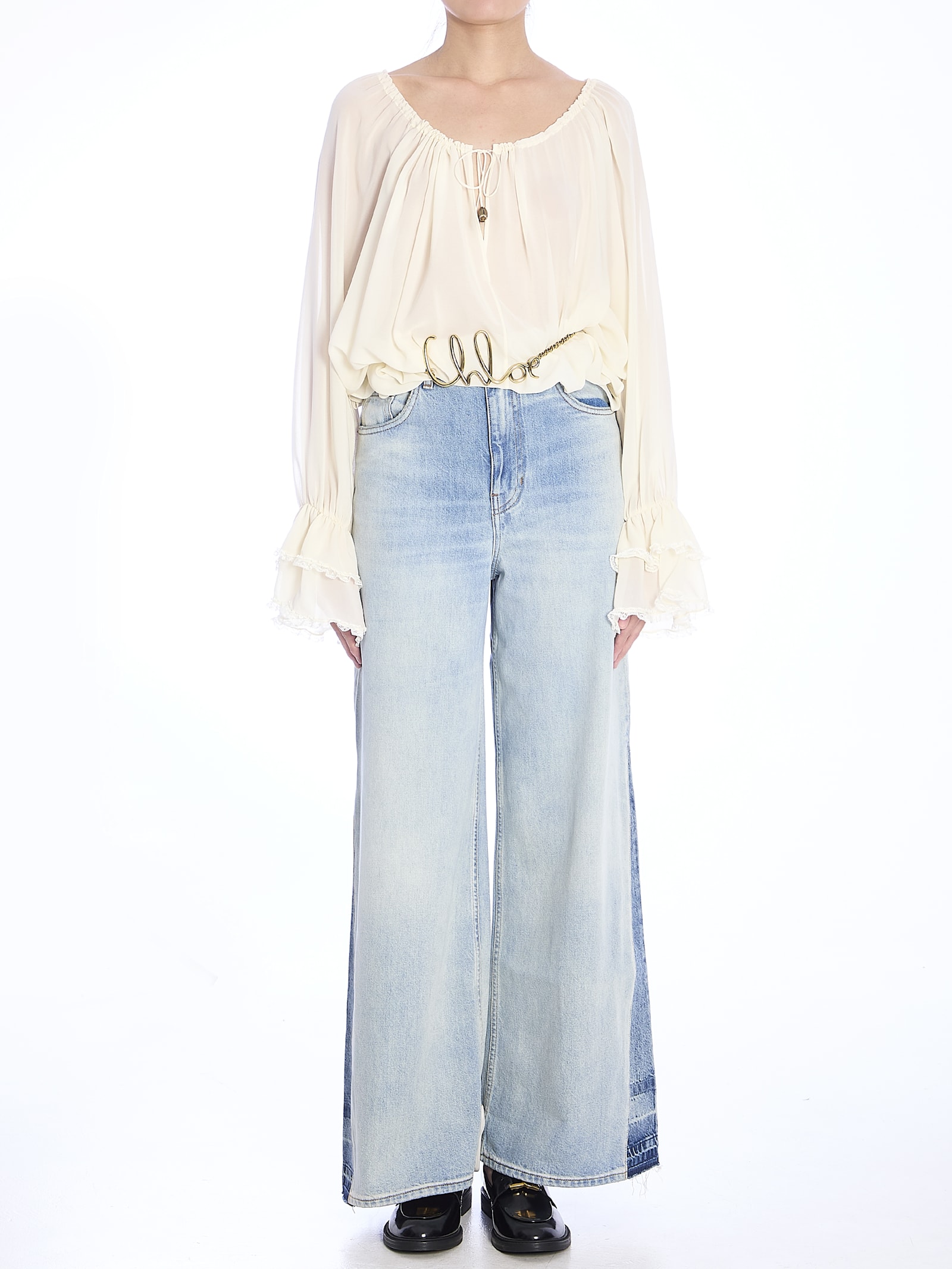 Shop Chloé Wide-leg Jeans In Blue