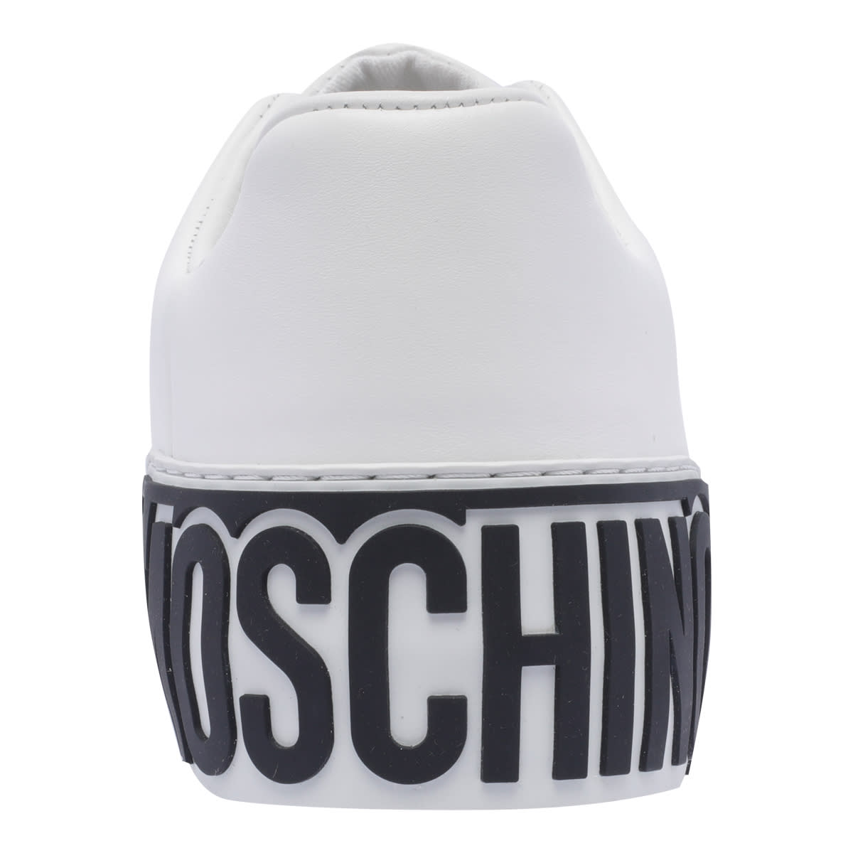 Shop Moschino Maxi Logo Sneakers In White