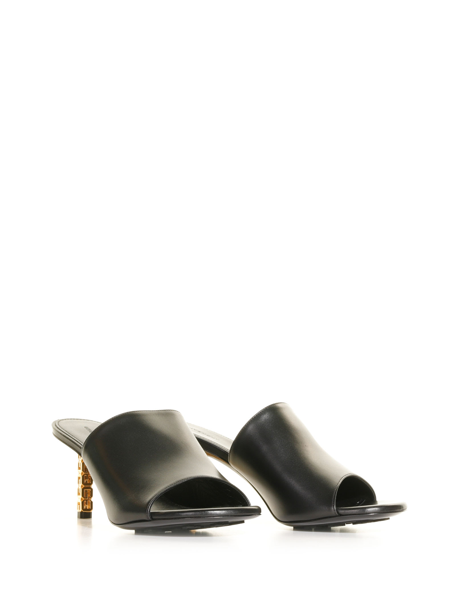 Shop Givenchy G Cube Mules In Leather In Black