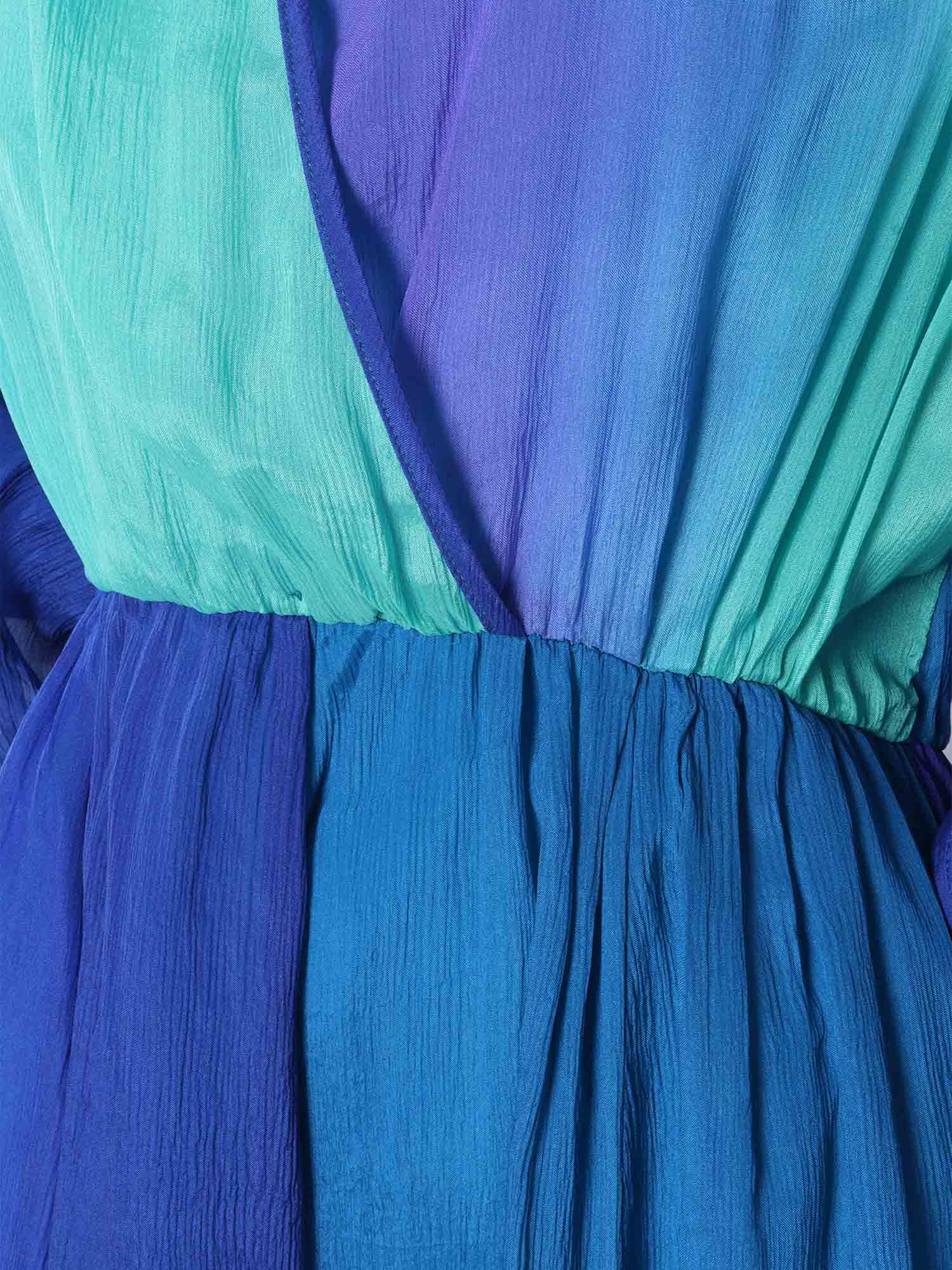 Shop Forte Forte Long Blue Dress In Multicolor
