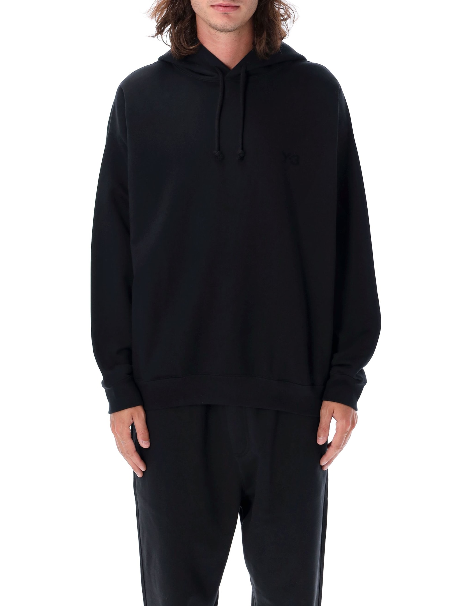 Shop Y-3 Logo Hoodie In Black