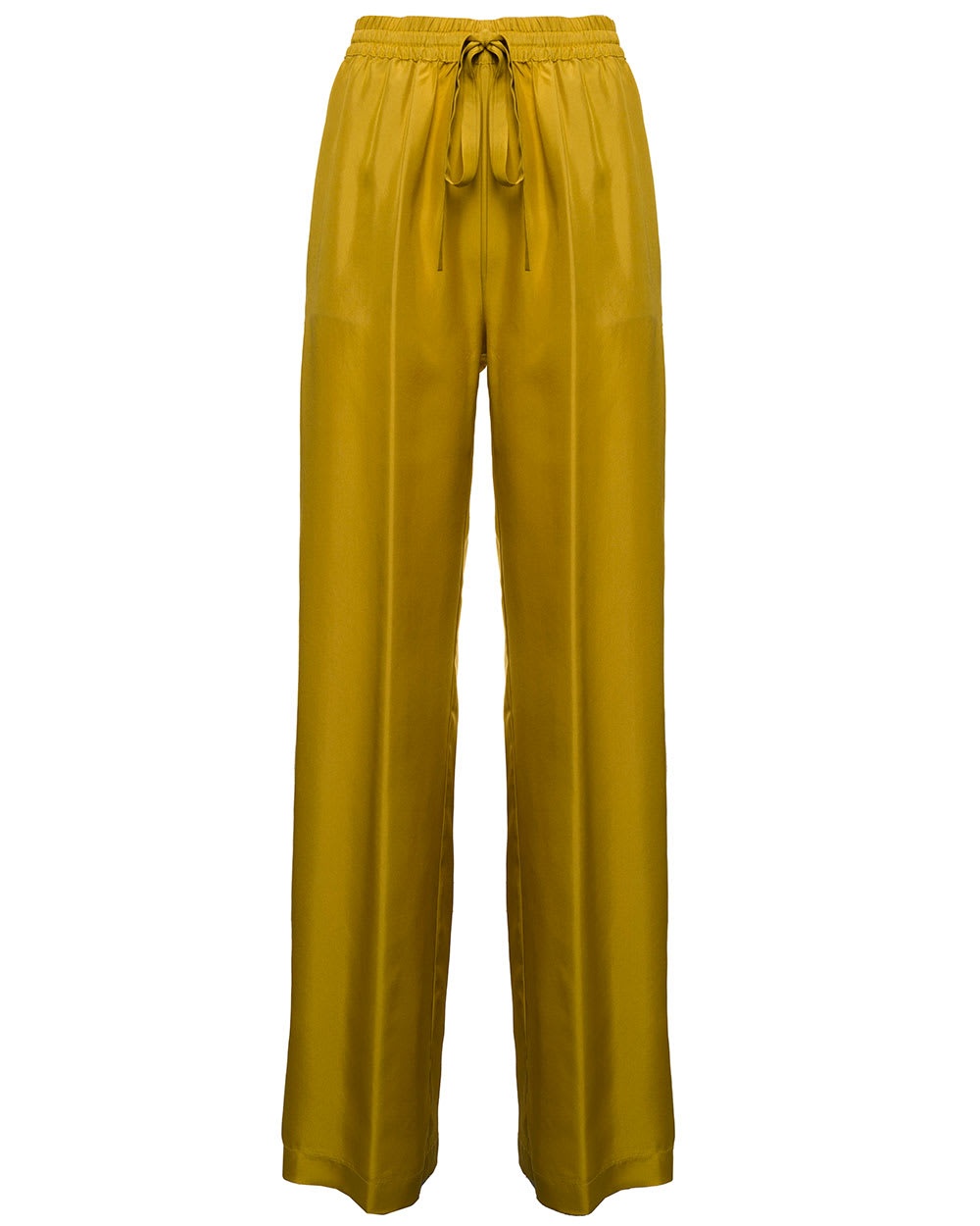 Cherice Womans Yellow Silk Semicouture Pants