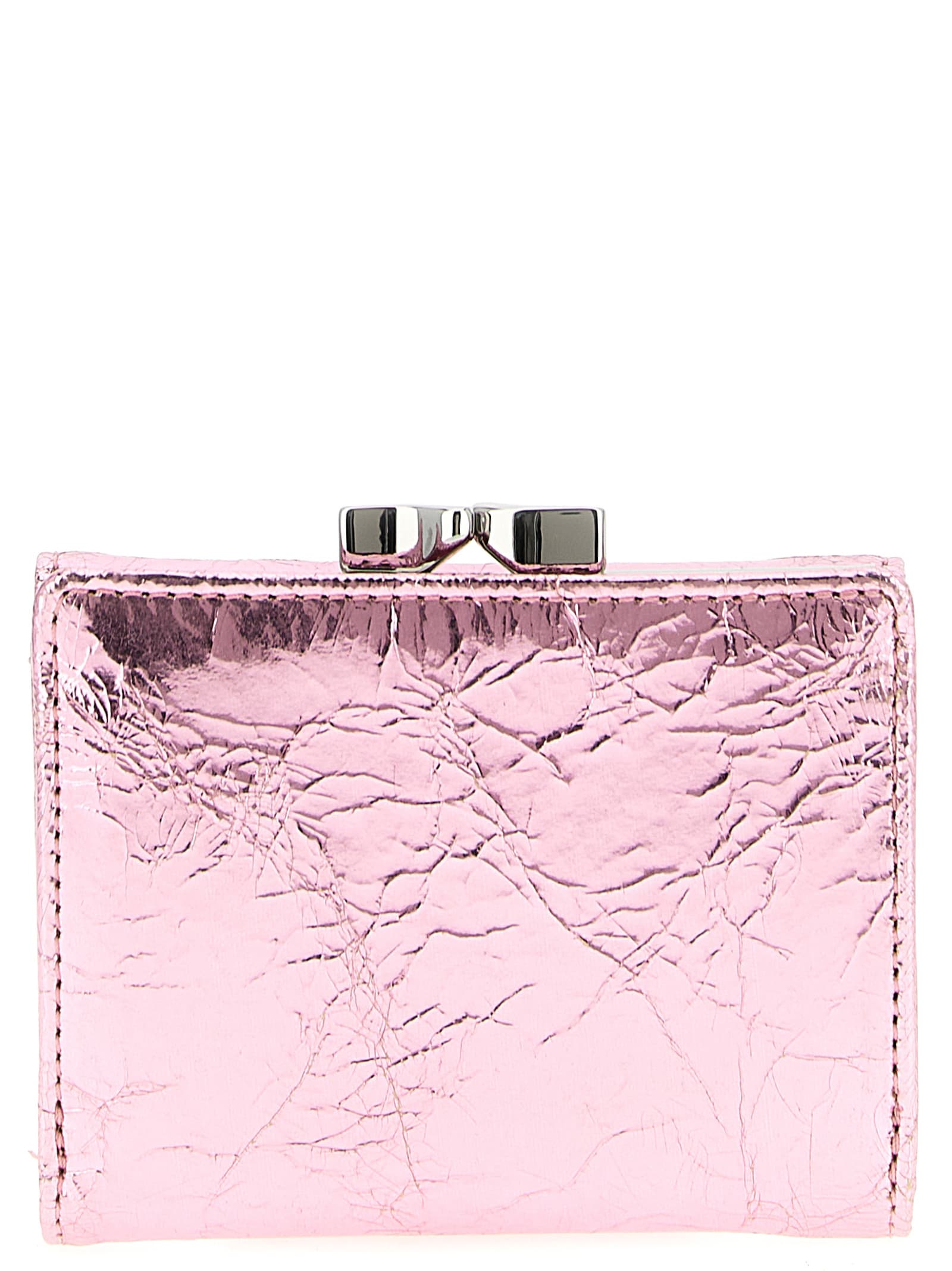 Vivienne Westwood Crinkle-effect Wallet In Pink