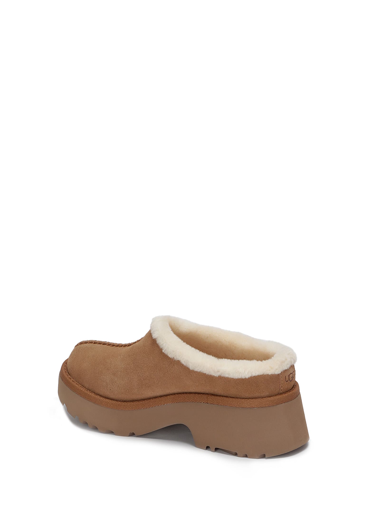 Ugg Womens Faux Fur Lined Leather Clogs In Brown
