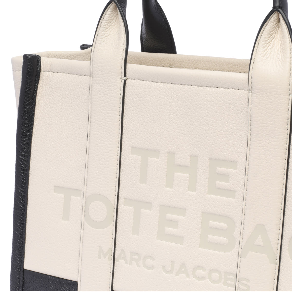 Shop Marc Jacobs The Leather Medium Tote Bag In Ivory Multi