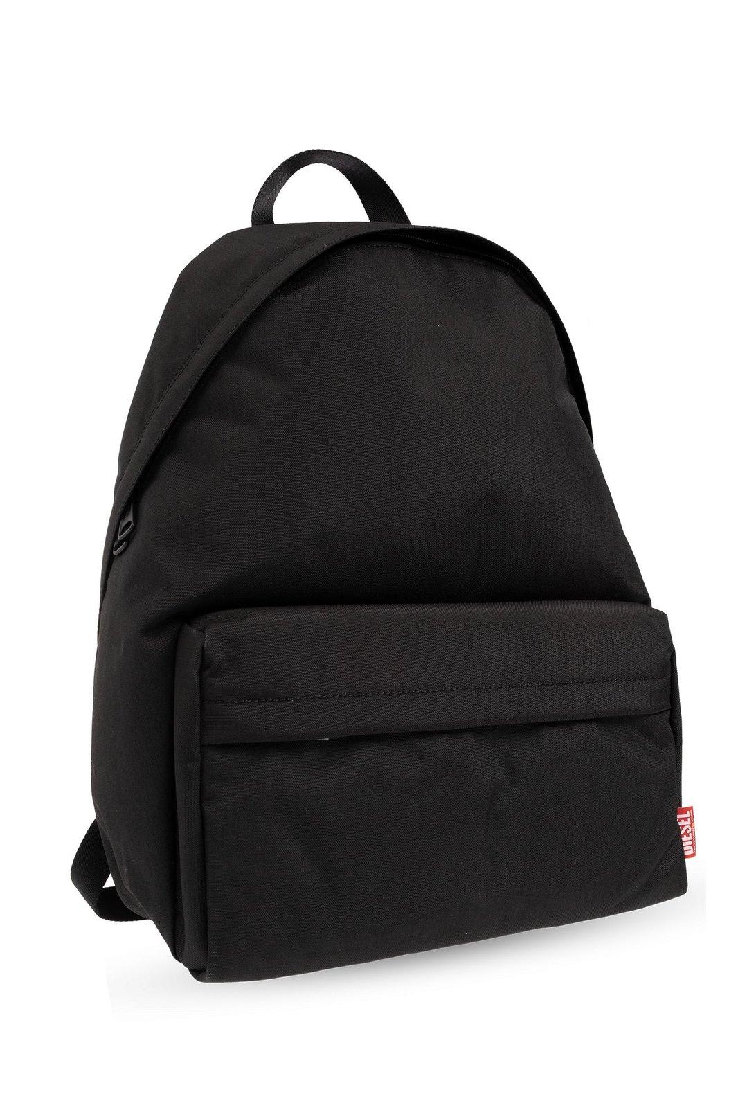 Shop Diesel D-bsc Logo Tag Zipped Backpack In Black