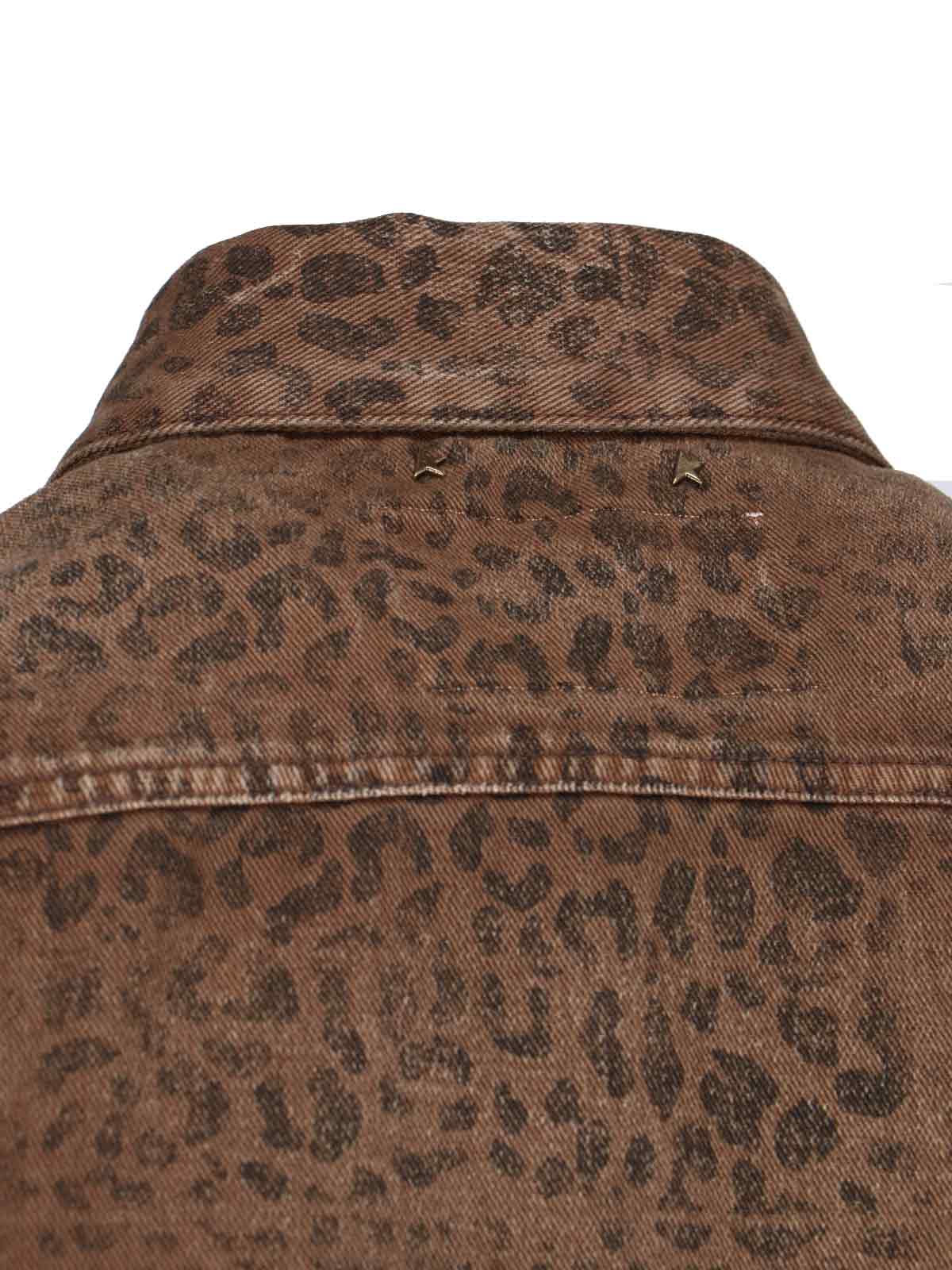 Shop Golden Goose Golden Denim Animalier Jacket In Brown