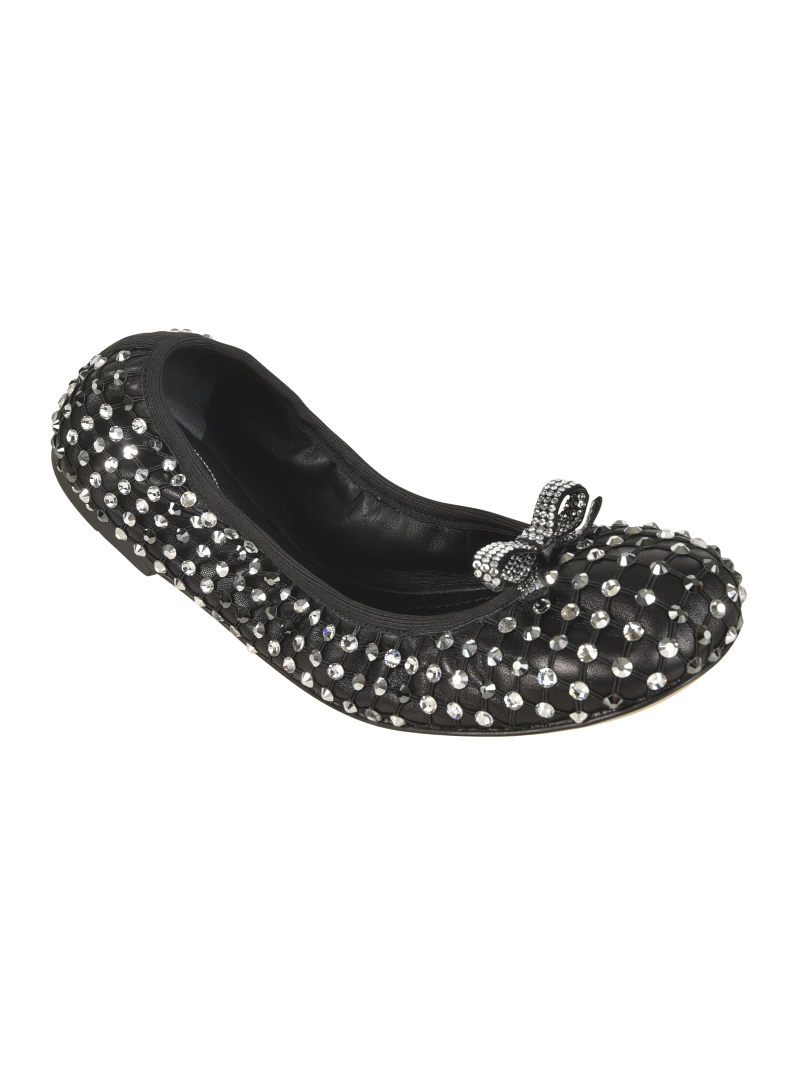 Shop René Caovilla Galaxia Ballerinas In Black