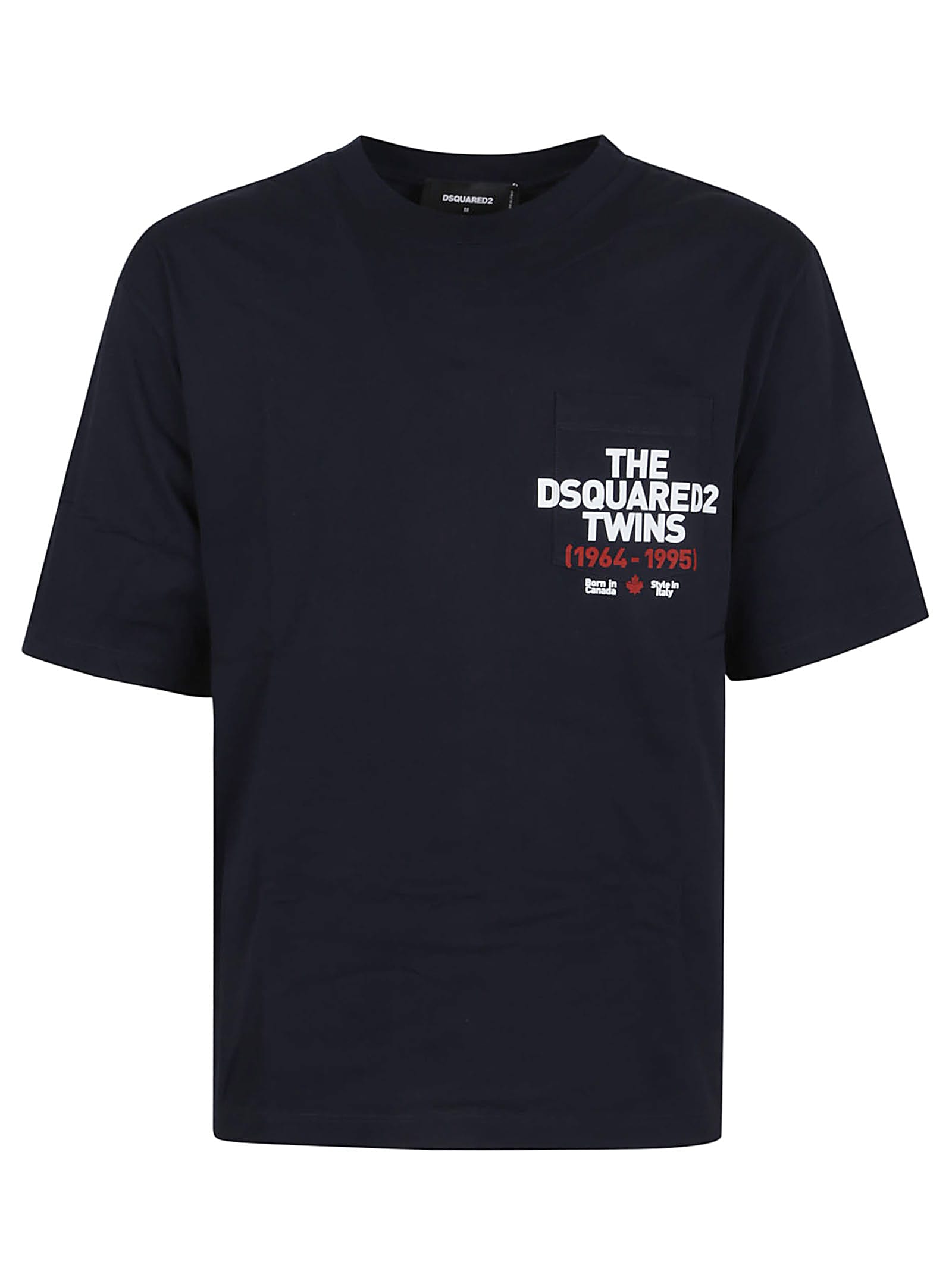 Dsquared2 Black Cotton Jersey Tee In W Navy Blue