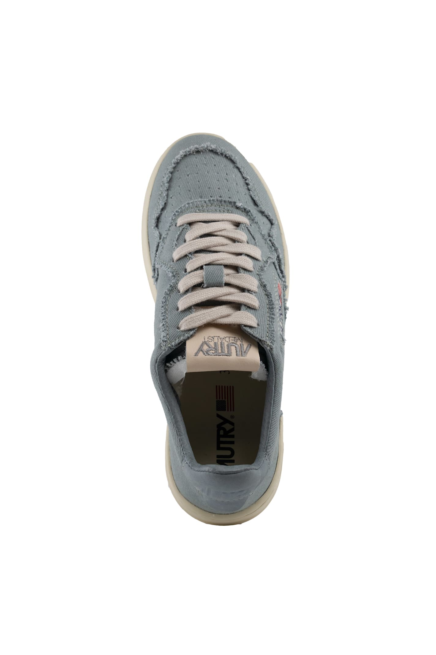 Autry Medalist Low Sneakers In Denim In Denim/denim Slvr Blue