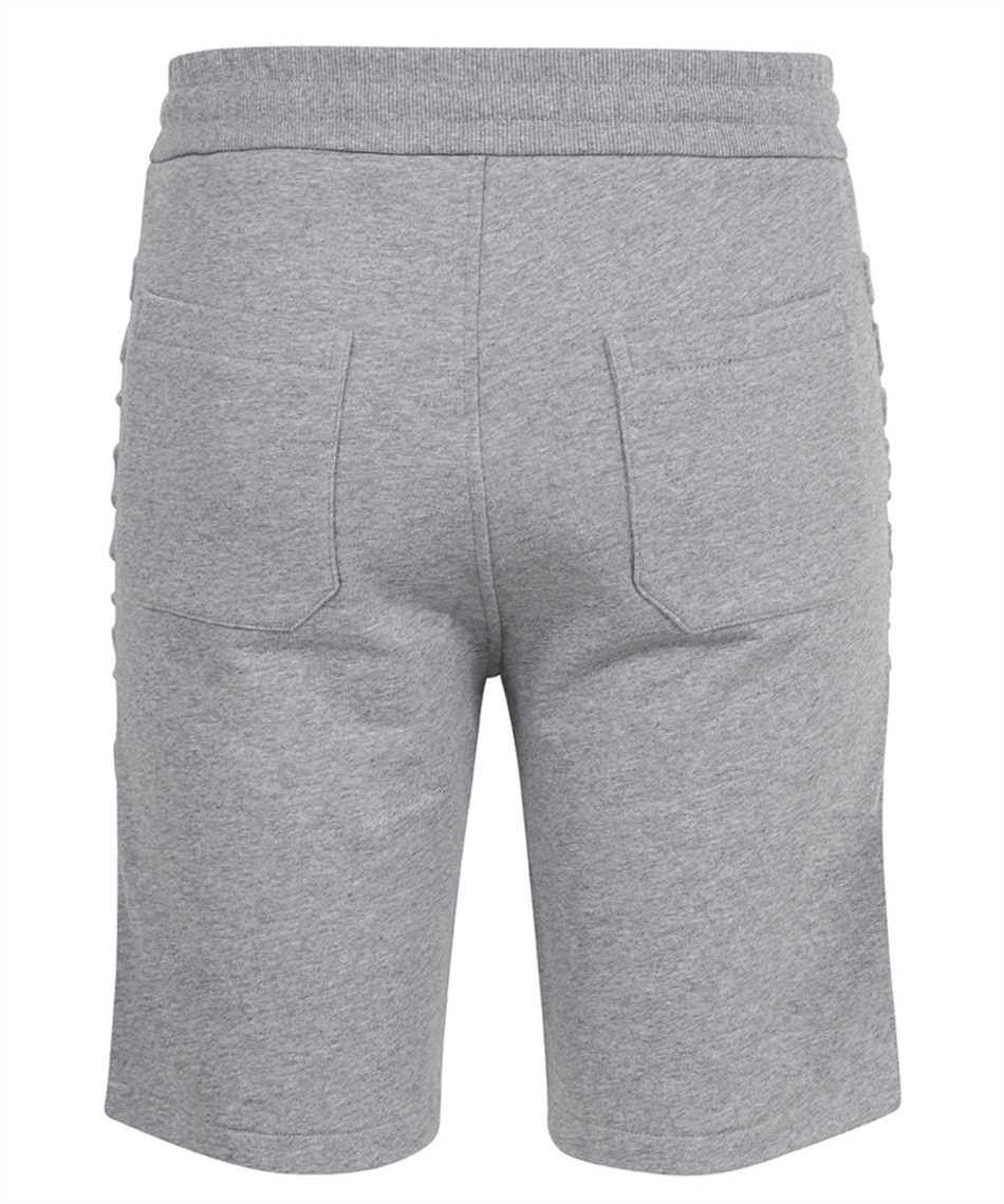 Shop Balmain Cotton Bermuda Shorts In Grey