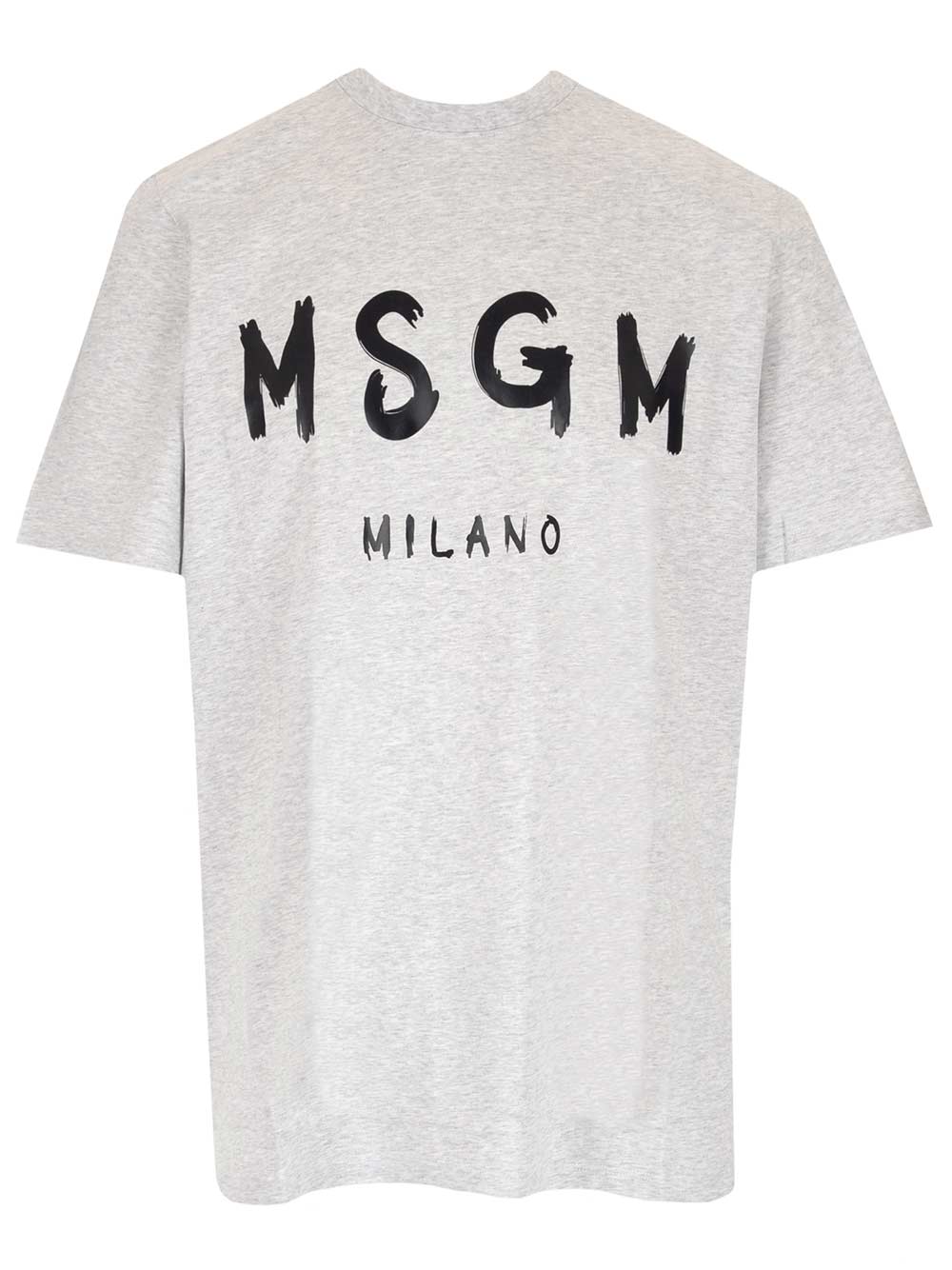 Msgm Grey T-shirt With Logo In Grigio