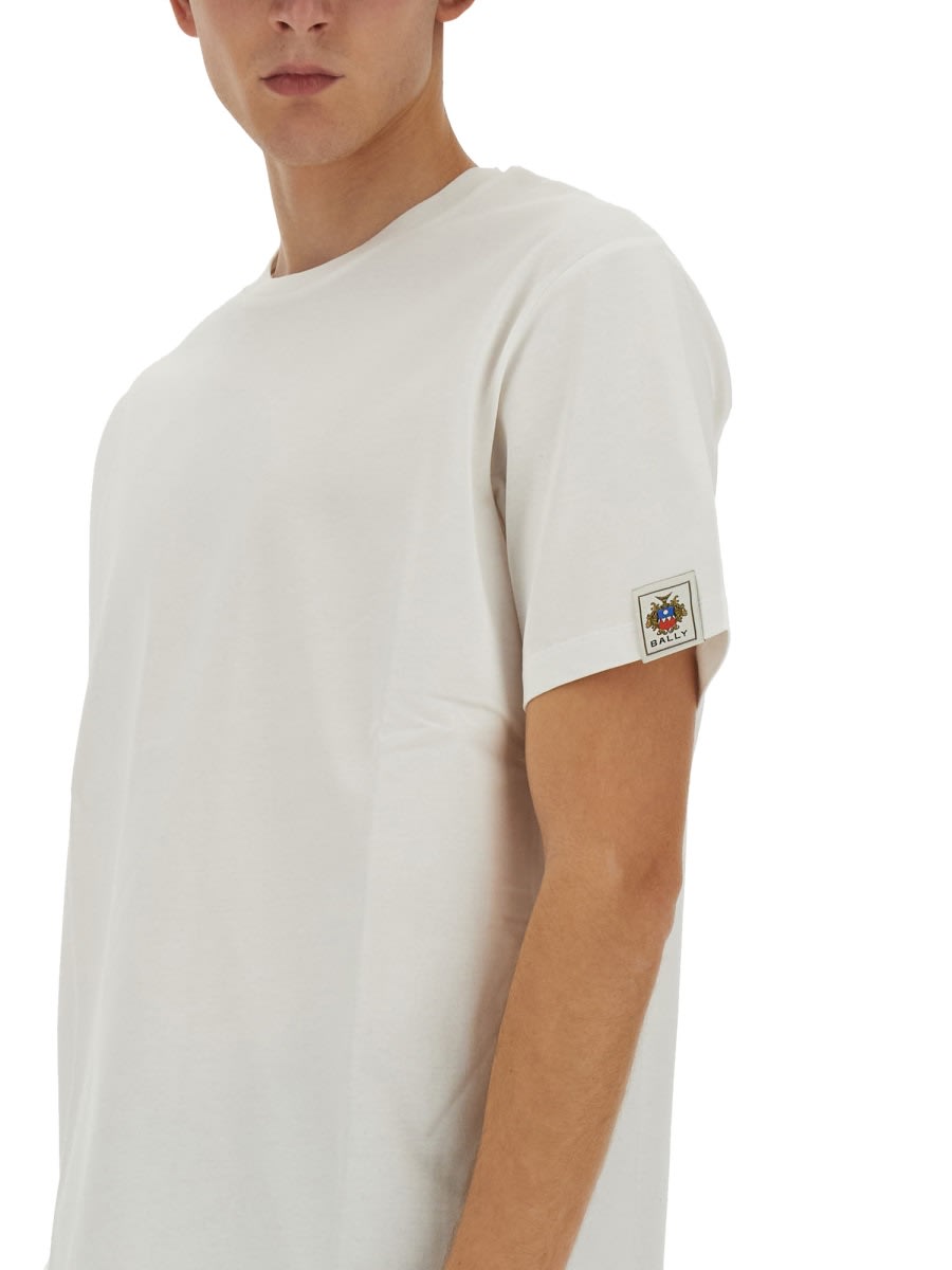 Shop Bally Cotton T-shirt In White