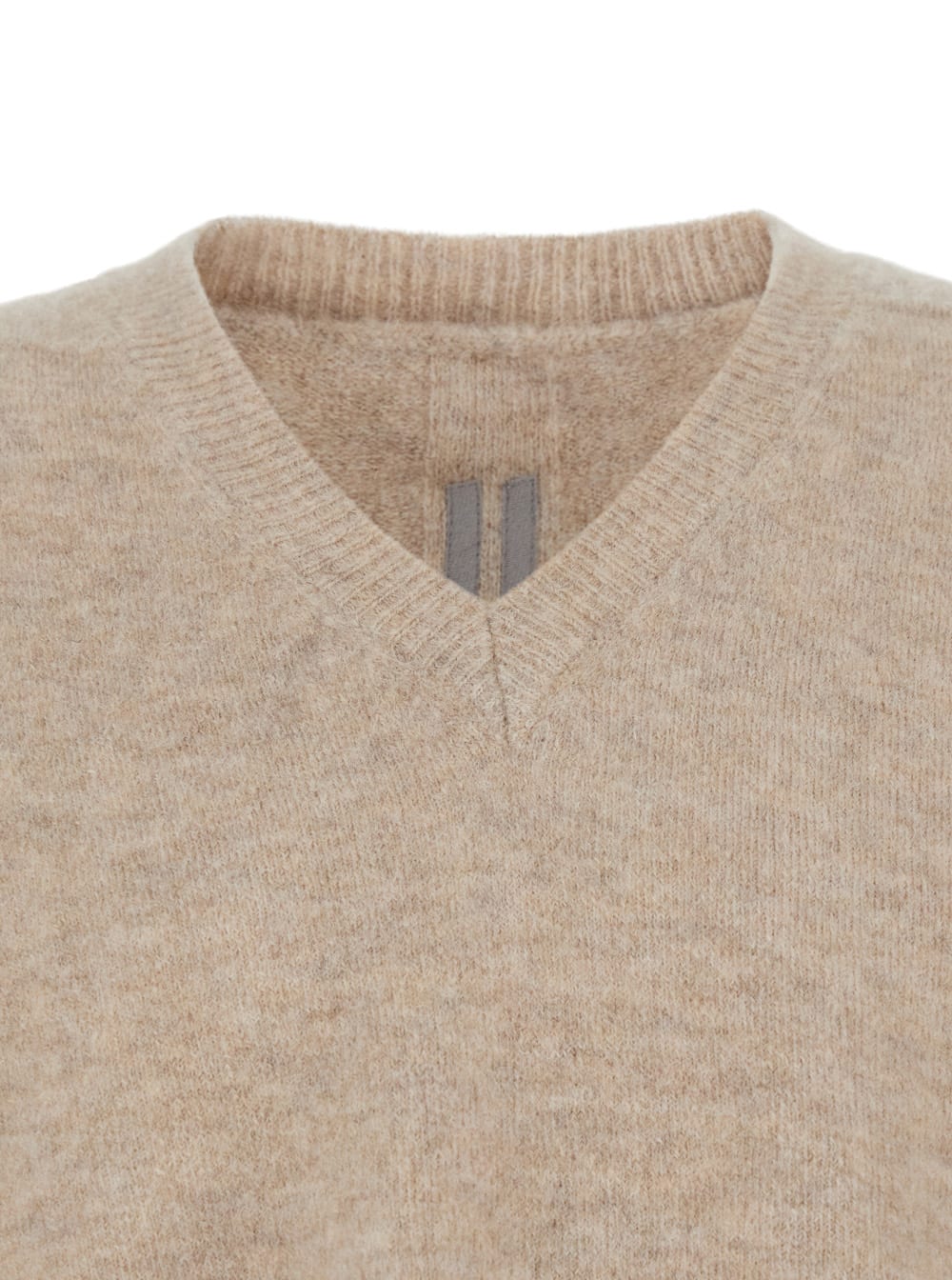 Rick Owens V-neck Long-sleeved Sweater In Neutral
