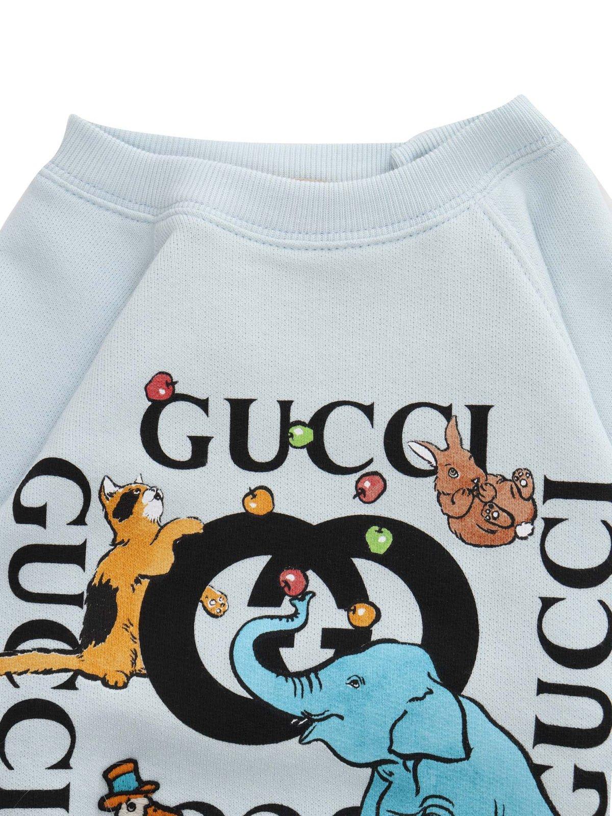 GUCCI ANIMAL LOGO PRINTED CREWNECK SWEATSHIRT