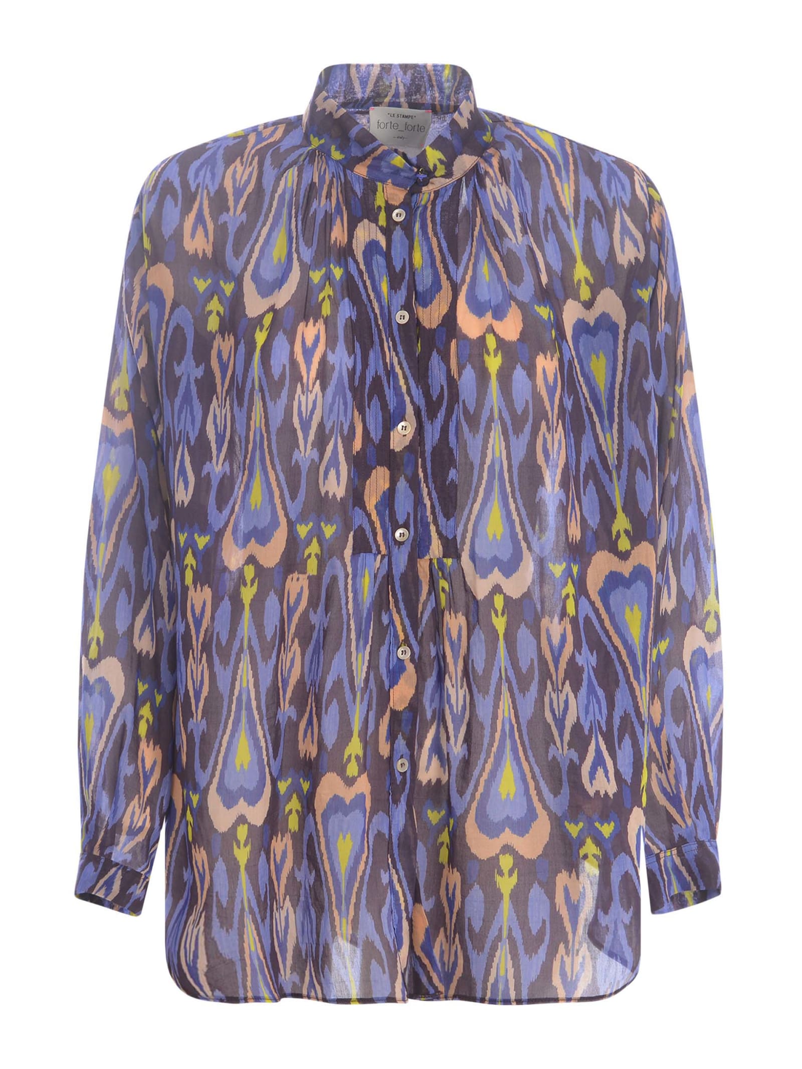 Shop Forte Forte Shirt  Northern Light In Voile In Blu Scuro