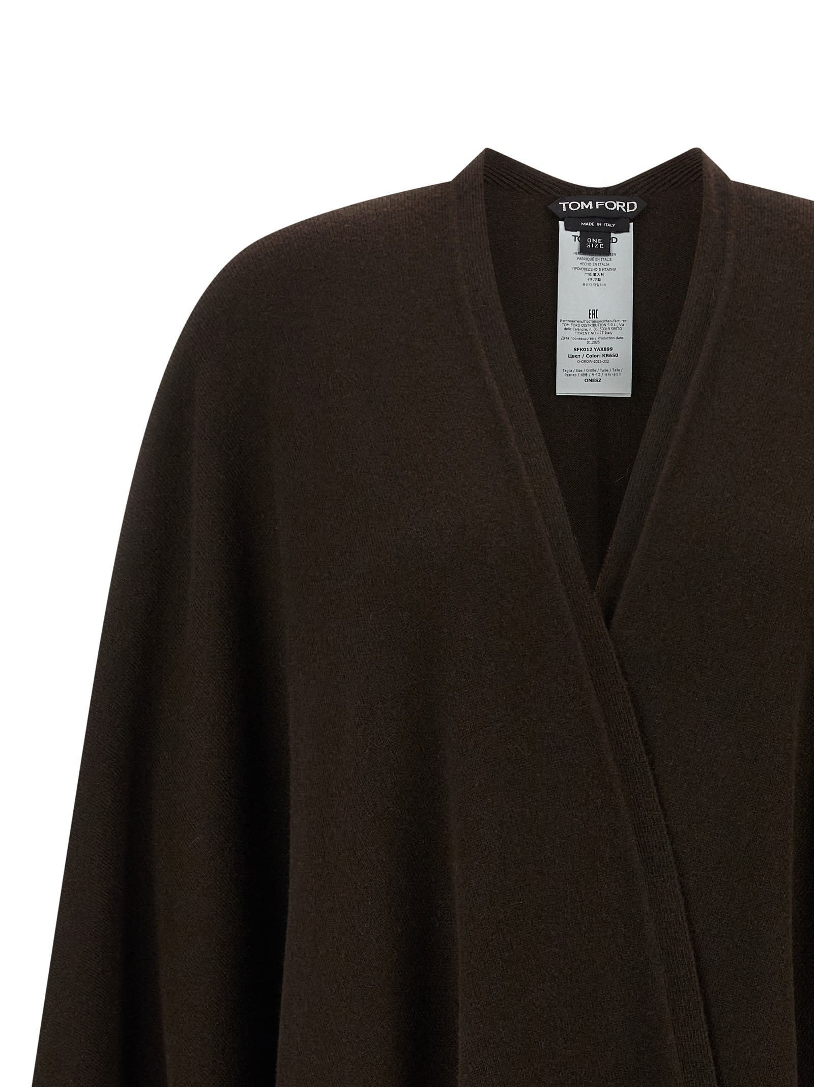 Tom Ford Cashmere Poncho Capes Brown In Brown