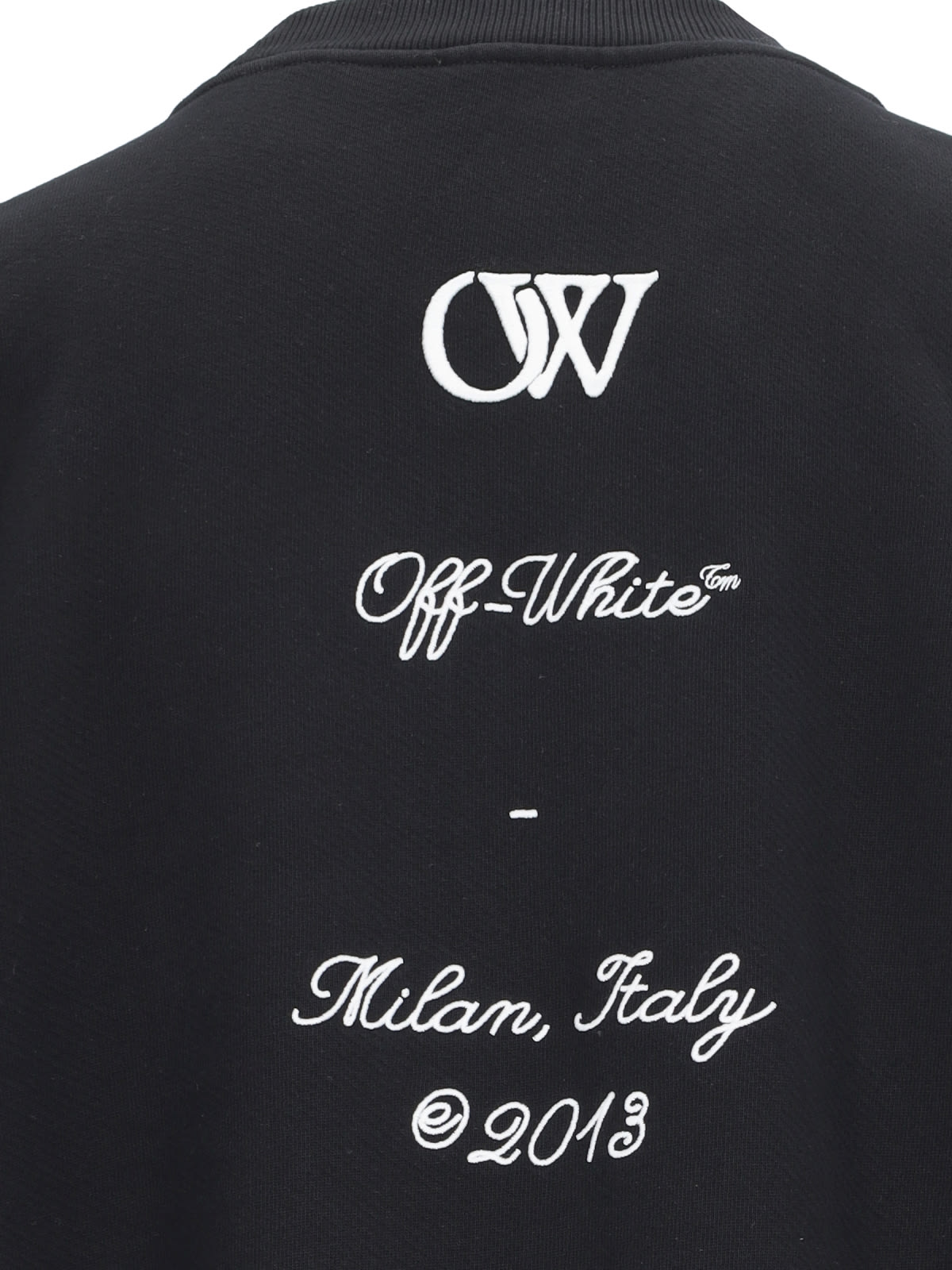 Shop Off-white Logo Crew Neck Sweatshirt In Black