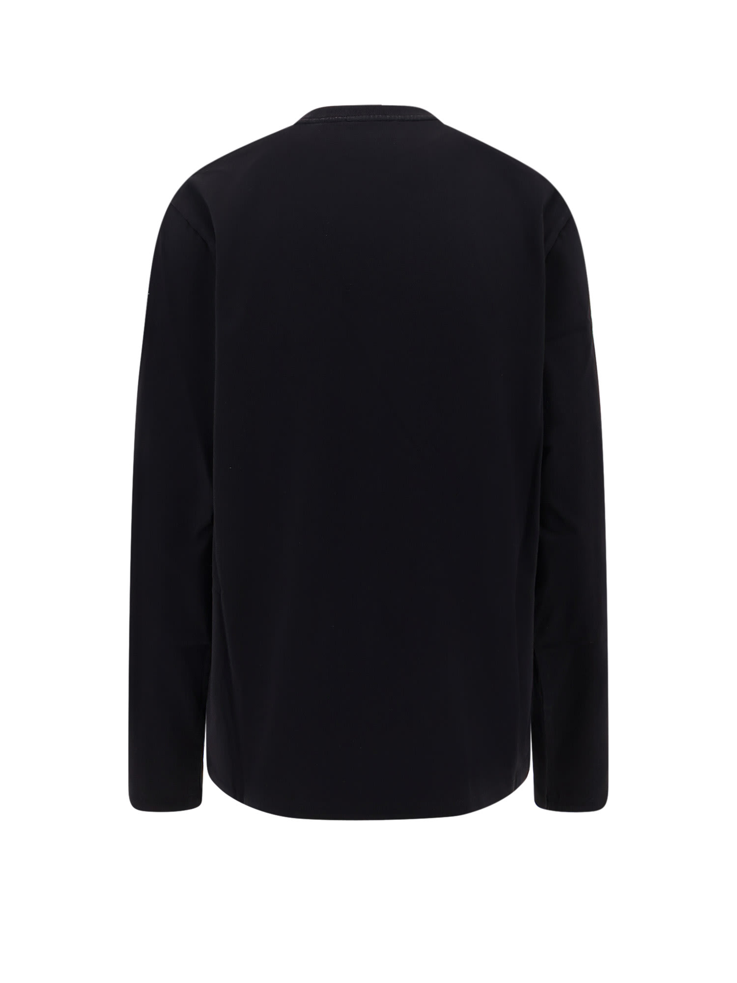 Coperni Womens Black-multicolour Print Slogan-print Long-sleeve Cotton-jersey T-shirt In Black