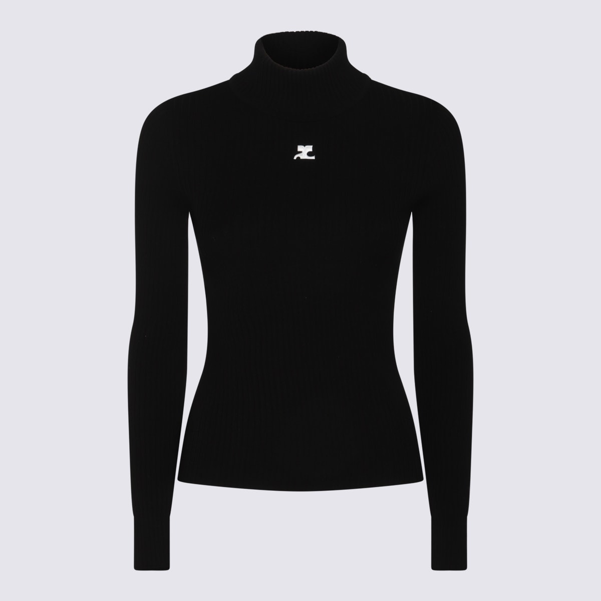 Shop Courrèges Black Viscose Knitwear