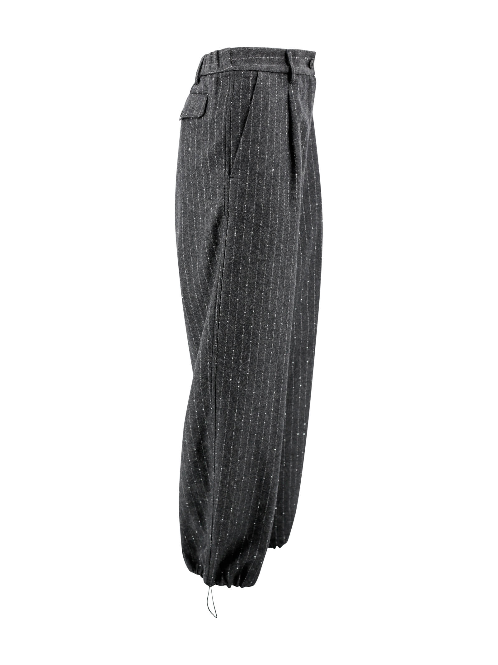 Shop Herno Wool Trousers In Grey