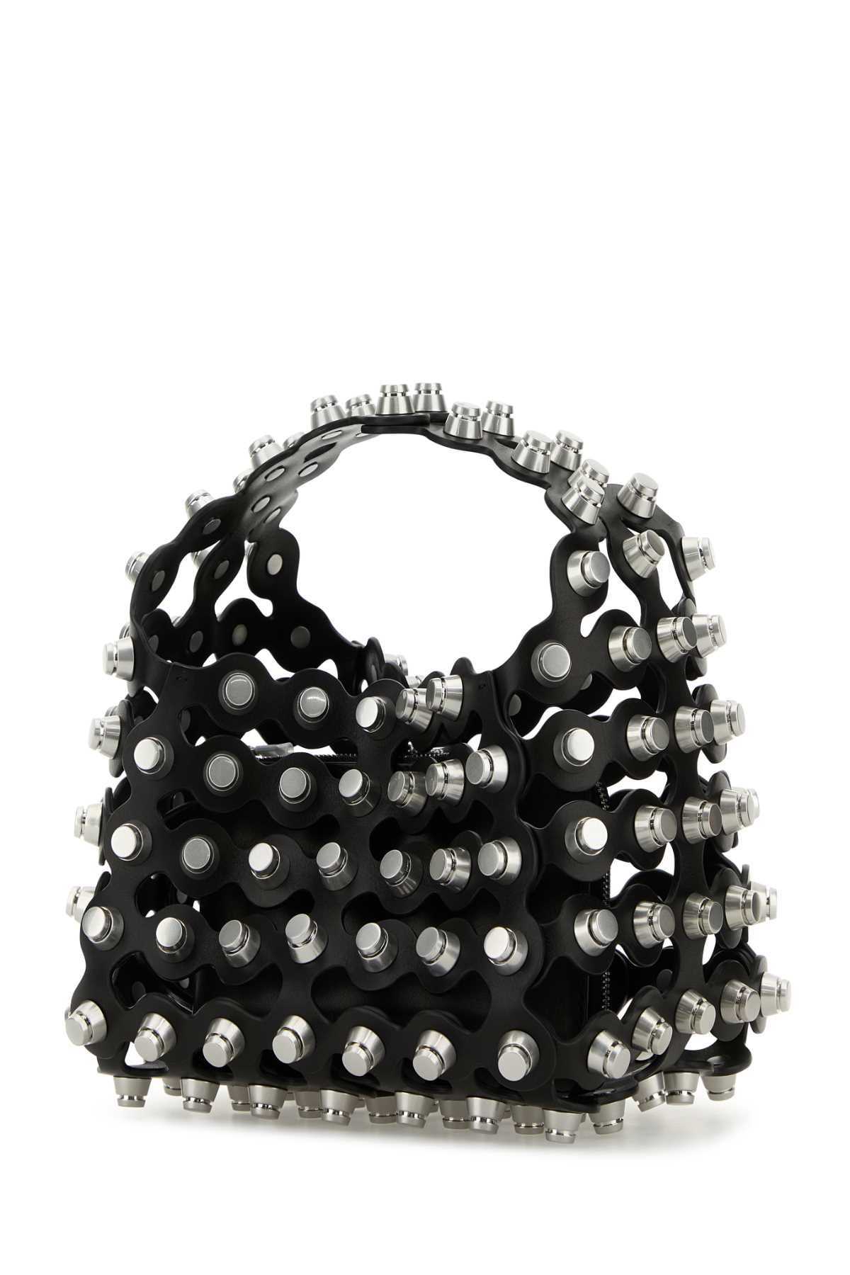 Shop Alexander Wang Embellished Leather Small Rex Handbag In Black