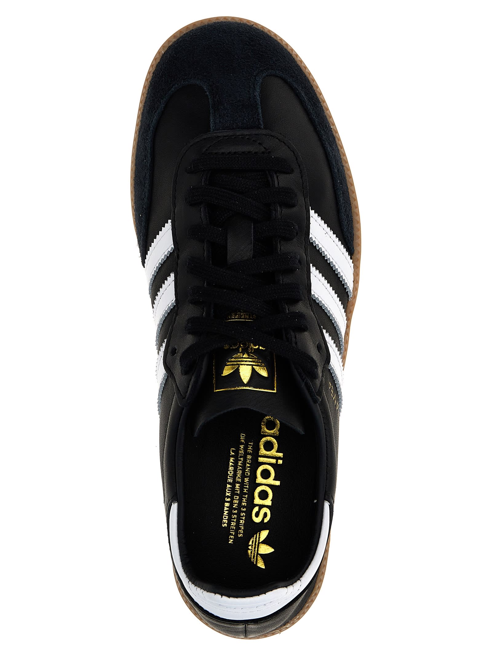 Adidas Originals Samba Decon Sneakers In Black Leather In Black
