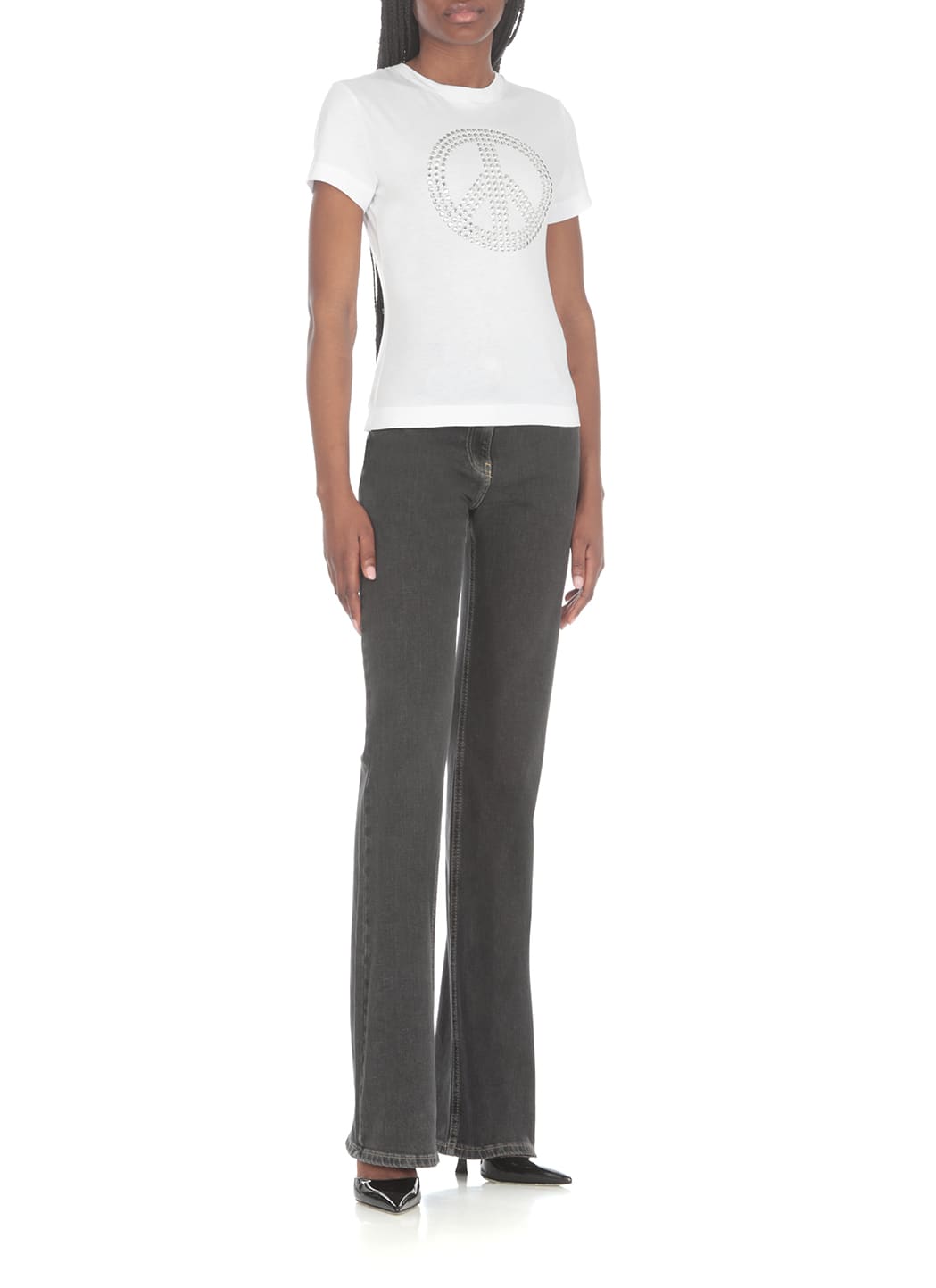 Shop M05ch1n0 Jeans Cotton T-shirt In White