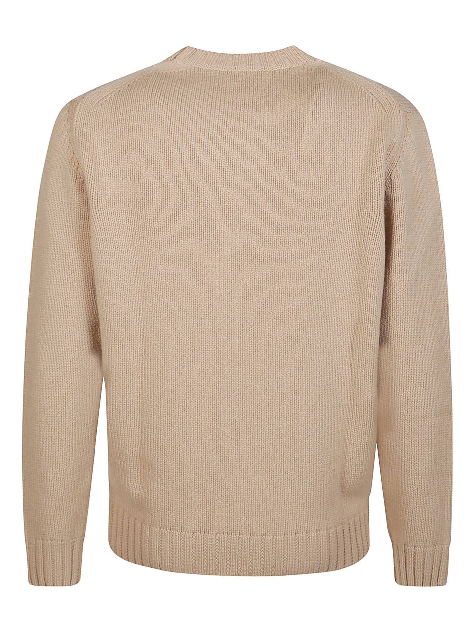 Shop Kangra Basic Round Neck Sweater In Biscotto