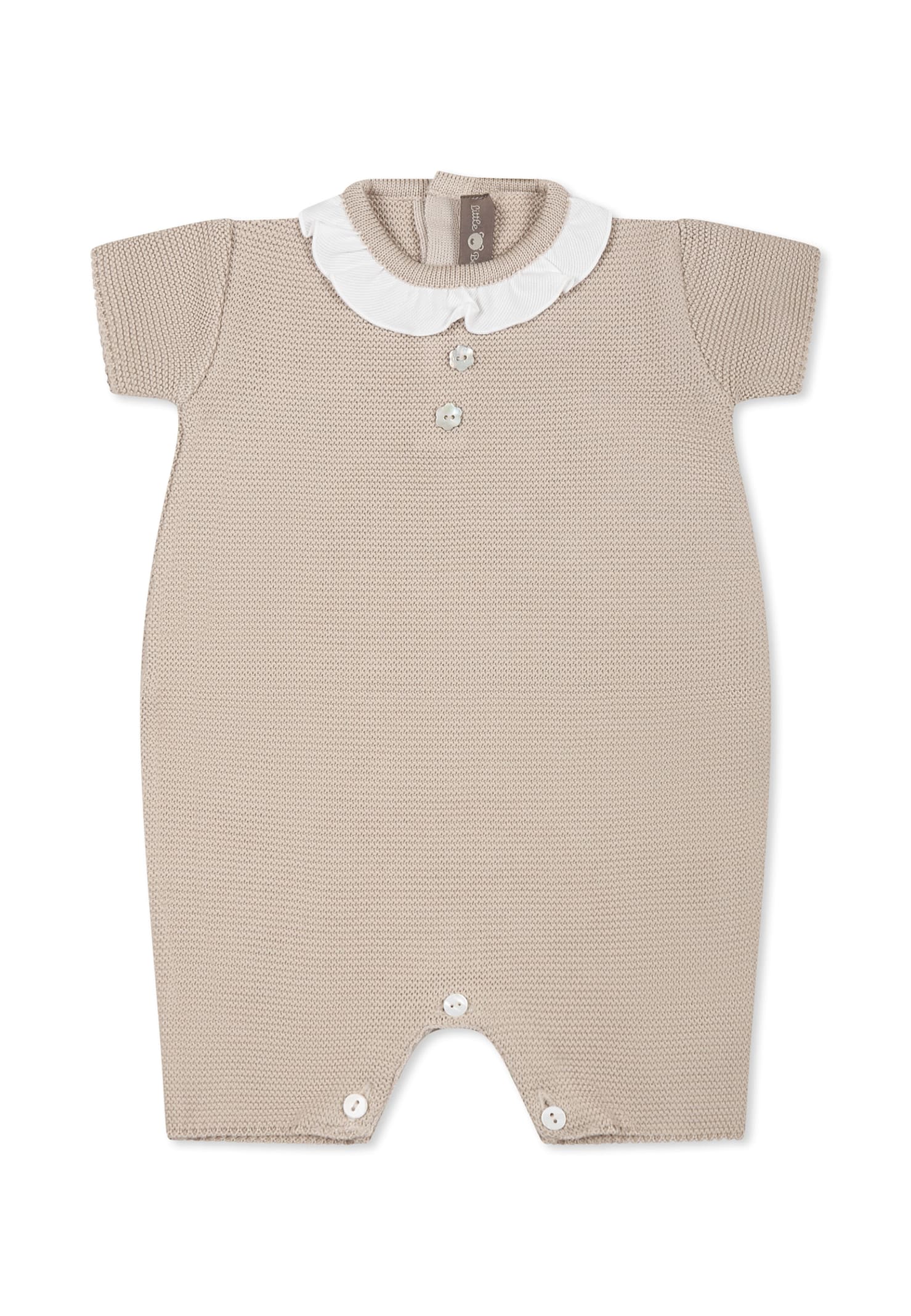 Little Bear Beige Romper For Baby Girl In Beige