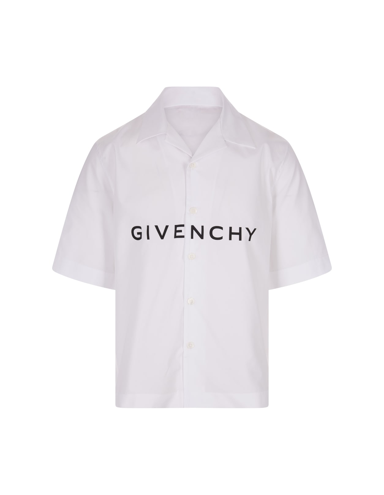 Shop Givenchy Large Hawaiian Shirt In White Poplin