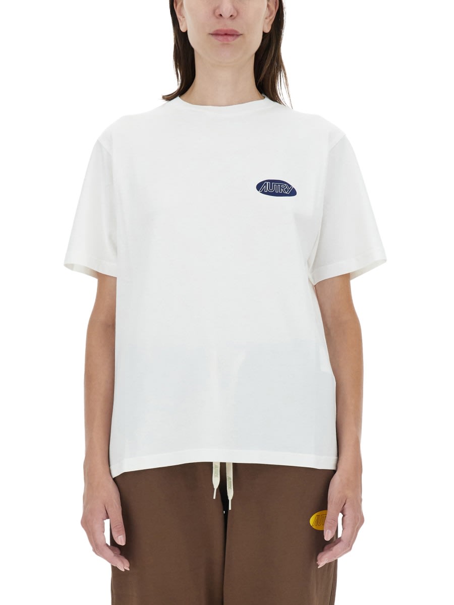 Shop Autry T-shirt With Logo In White